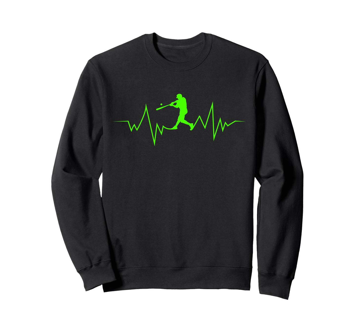 Baseball Heartbeat Sport Fans Sweatshirt - Unique Graphic Unisex - T-Shirt, Sweatshirt, Hoodie