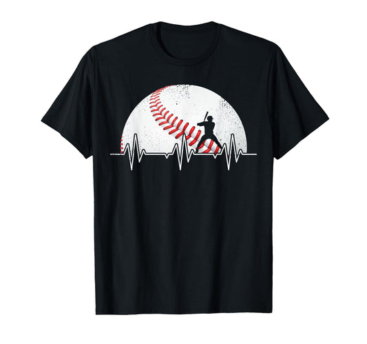 Baseball Heartbeat Baseball Player T-Shirt - Minimalist Print Unisex - T-Shirt, Sweatshirt, Hoodie