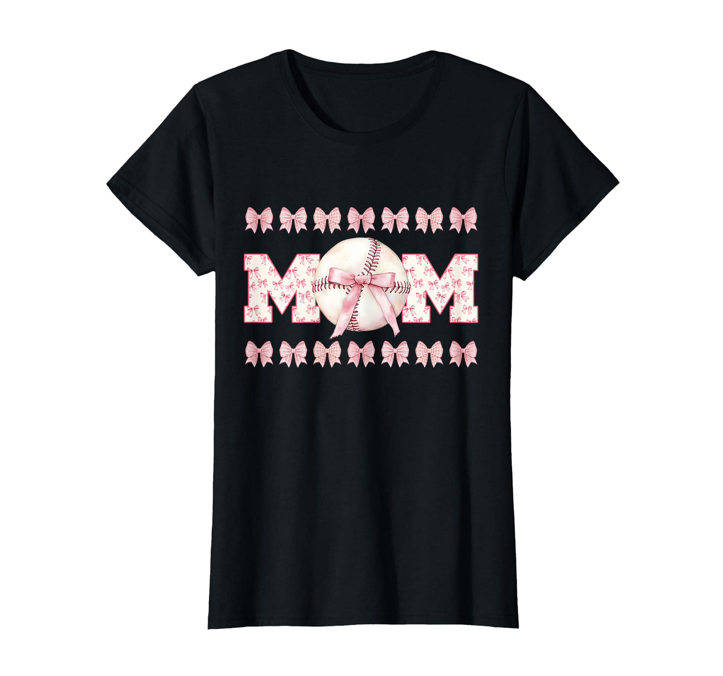 Mothers Day Baseball Mom Bow T-Shirt - Minimalist Print Unisex - T-Shirt, Sweatshirt, Hoodie