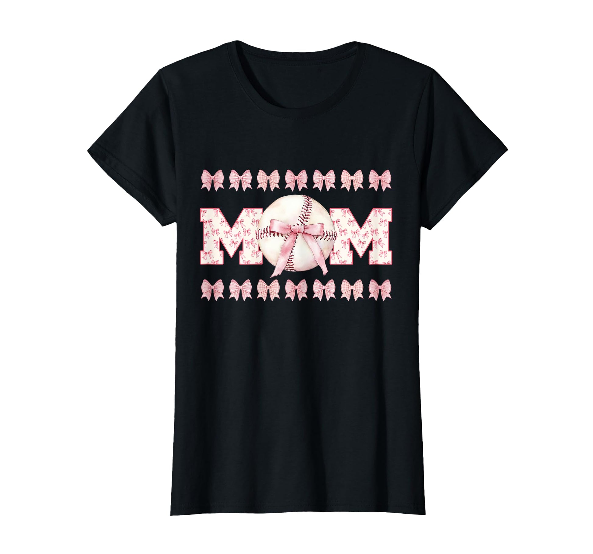 Mothers Day Baseball Mom Bow T-Shirt - Minimalist Print Unisex - T-Shirt, Sweatshirt, Hoodie