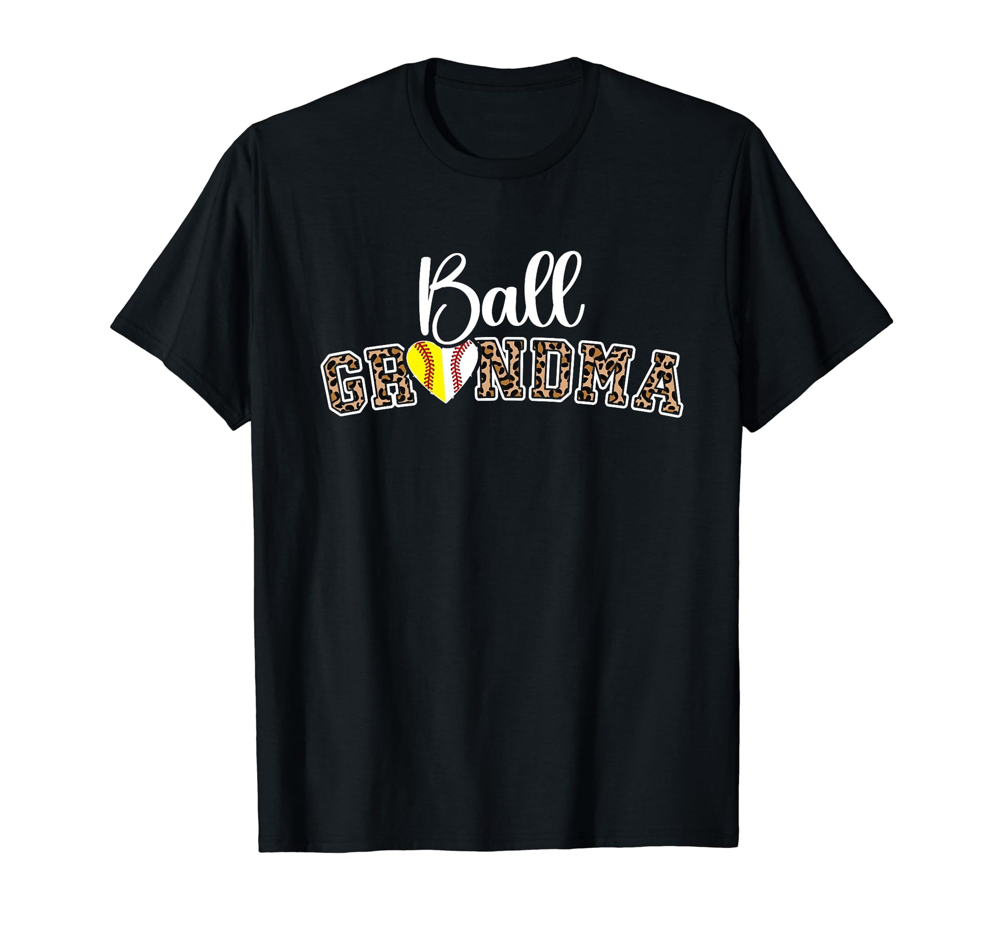 Ball Grandma Leopard Softball T-Shirt - Fun Novelty Design Men Women - T-Shirt, Sweatshirt, Hoodie