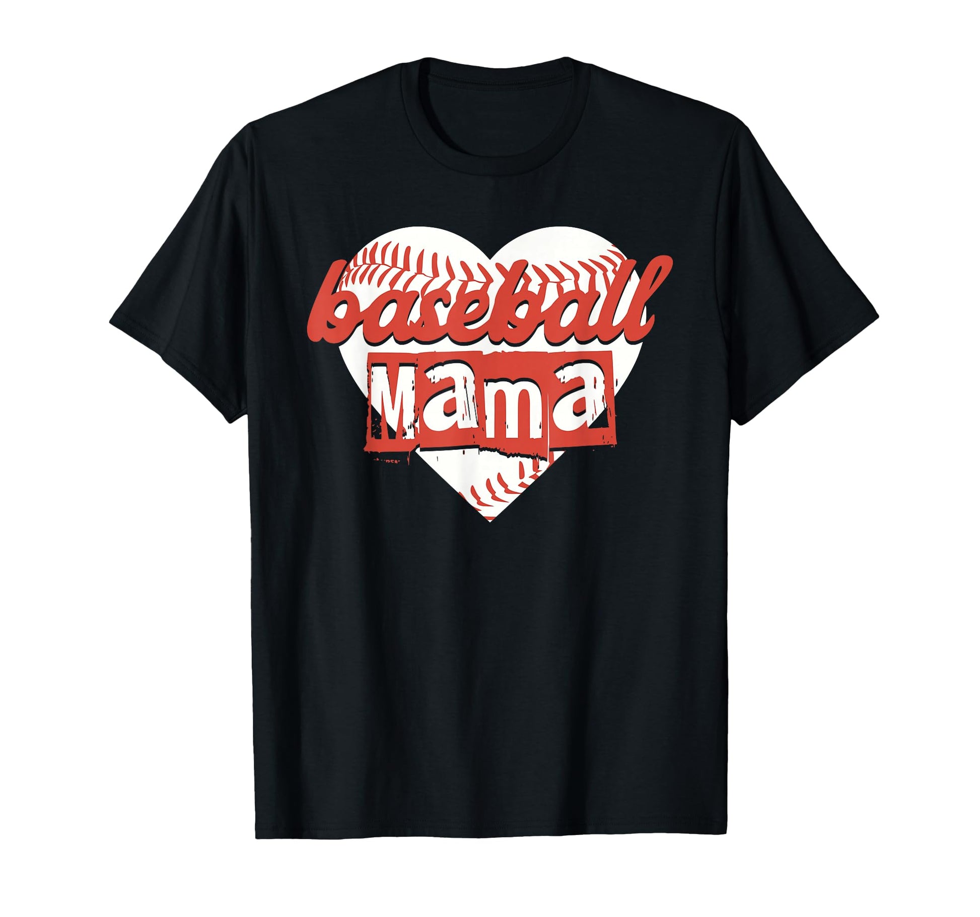 Funny Baseball Mama Heart Game T-Shirt - Casual Everyday Wear Men Women - T-Shirt, Sweatshirt, Hoodie