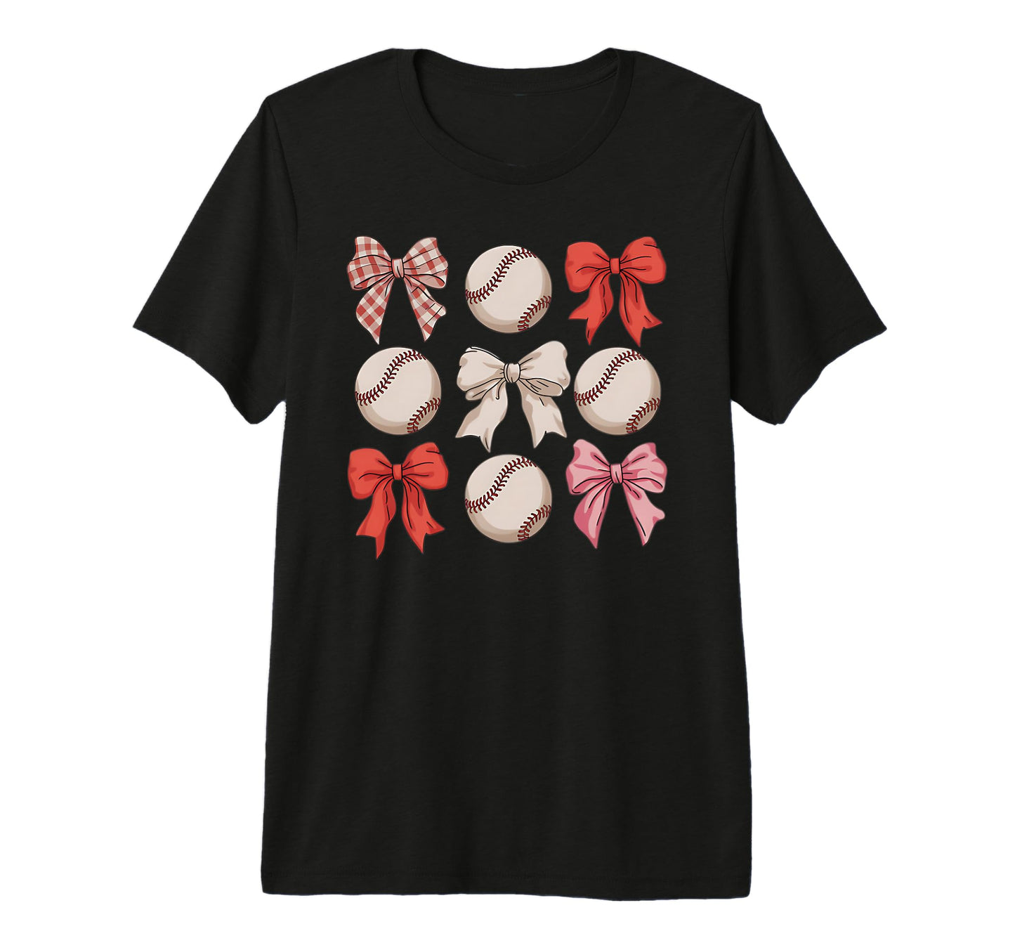 Baseball Coquette Bow Mom Sister Tri T-Shirt - Aesthetic Graphic Men Women - T-Shirt, Sweatshirt, Hoodie