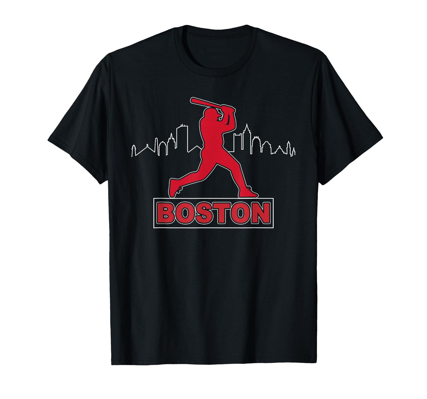 Boston Lovers Skyline Baseball T-Shirt - Minimalist Print for Adults - T-Shirt, Sweatshirt, Hoodie
