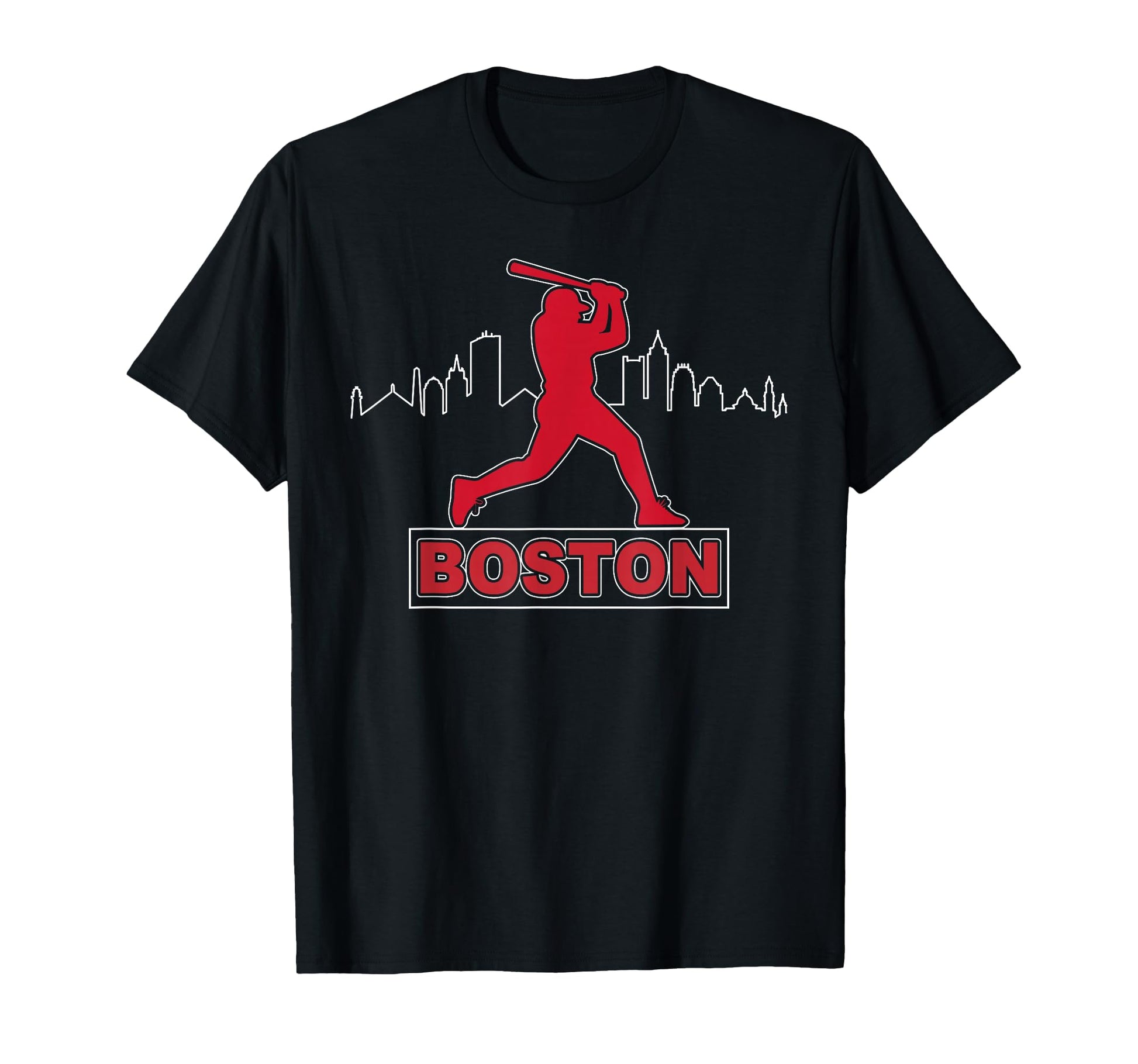 Boston Lovers Skyline Baseball T-Shirt - Minimalist Print for Adults - T-Shirt, Sweatshirt, Hoodie
