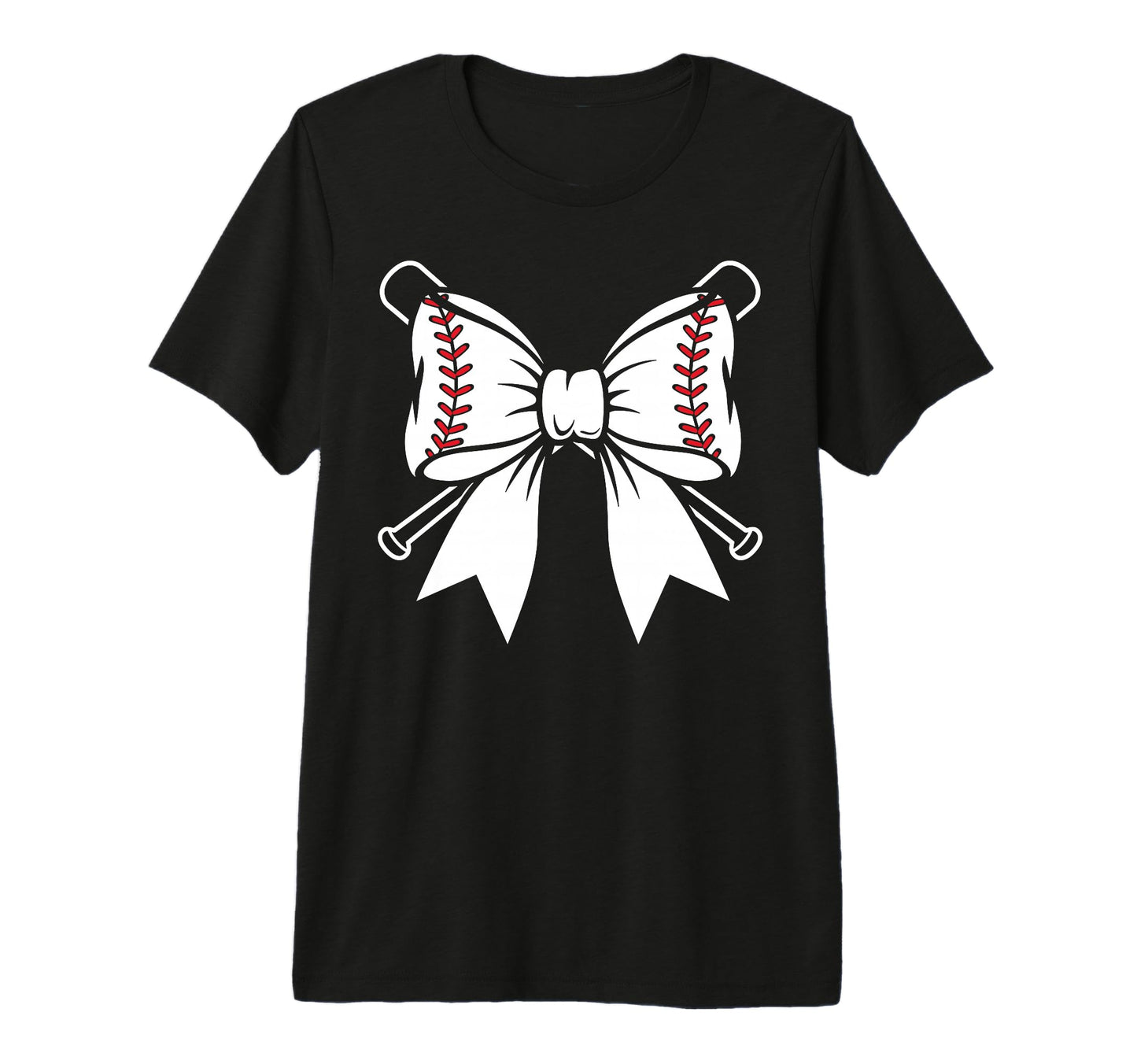 Baseball Bow Bats Coquette T-Shirt - Casual Everyday Wear Men Women - T-Shirt, Sweatshirt, Hoodie