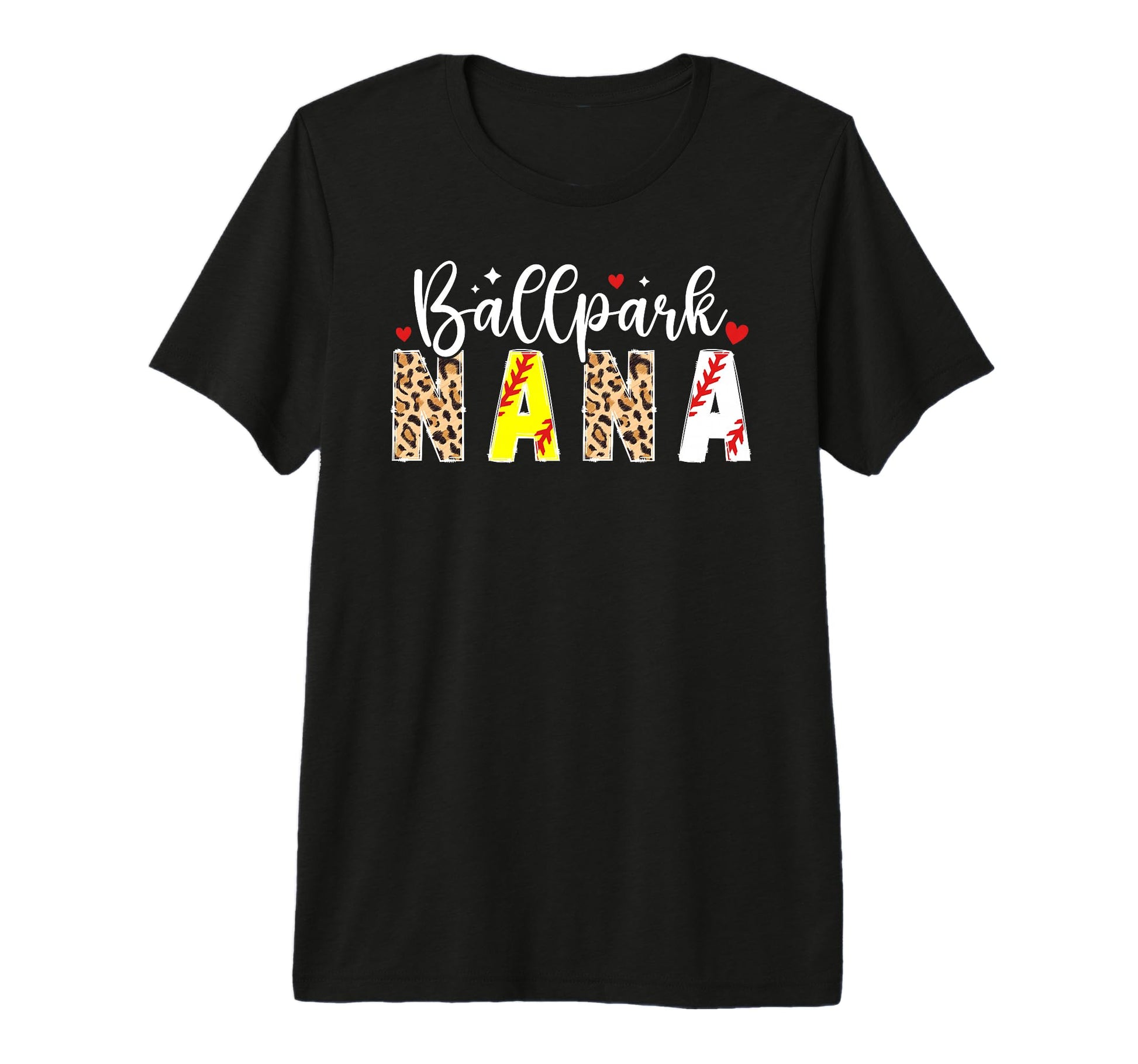 Ballpark Nana Leopard Baseball Softball T-Shirt - Streetwear Style Unisex - T-Shirt, Sweatshirt, Hoodie