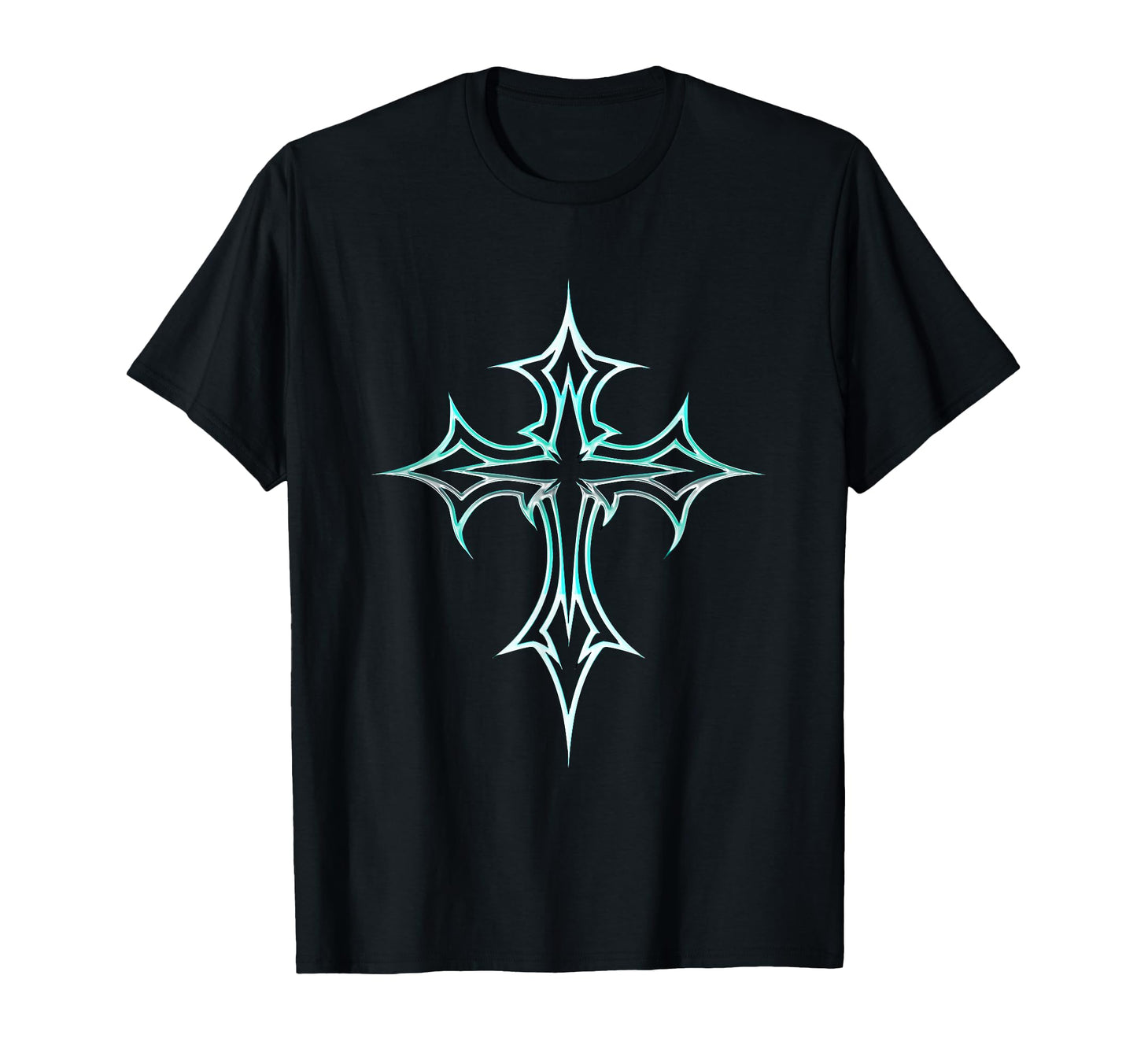 Gothic Cross Y2K Aesthetic Emo Goth T-Shirt - Unique Graphic Unisex - T-Shirt, Sweatshirt, Hoodie