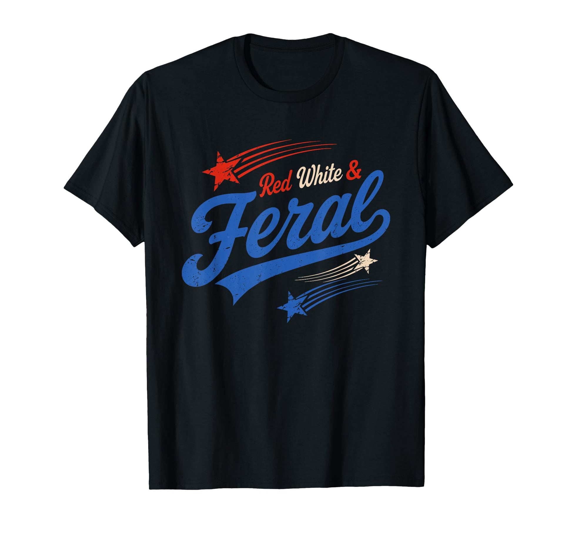 Red White Feral Patriotic T-Shirt - Casual Everyday Wear for Adults - T-Shirt, Sweatshirt, Hoodie