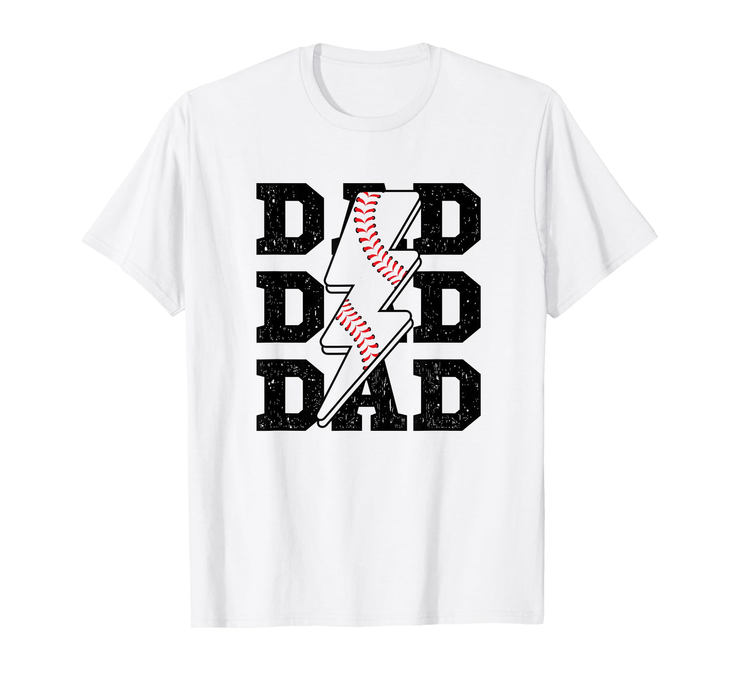Baseball Dad Distressed Lightning T-Shirt - Streetwear Style Men Women - T-Shirt, Sweatshirt, Hoodie