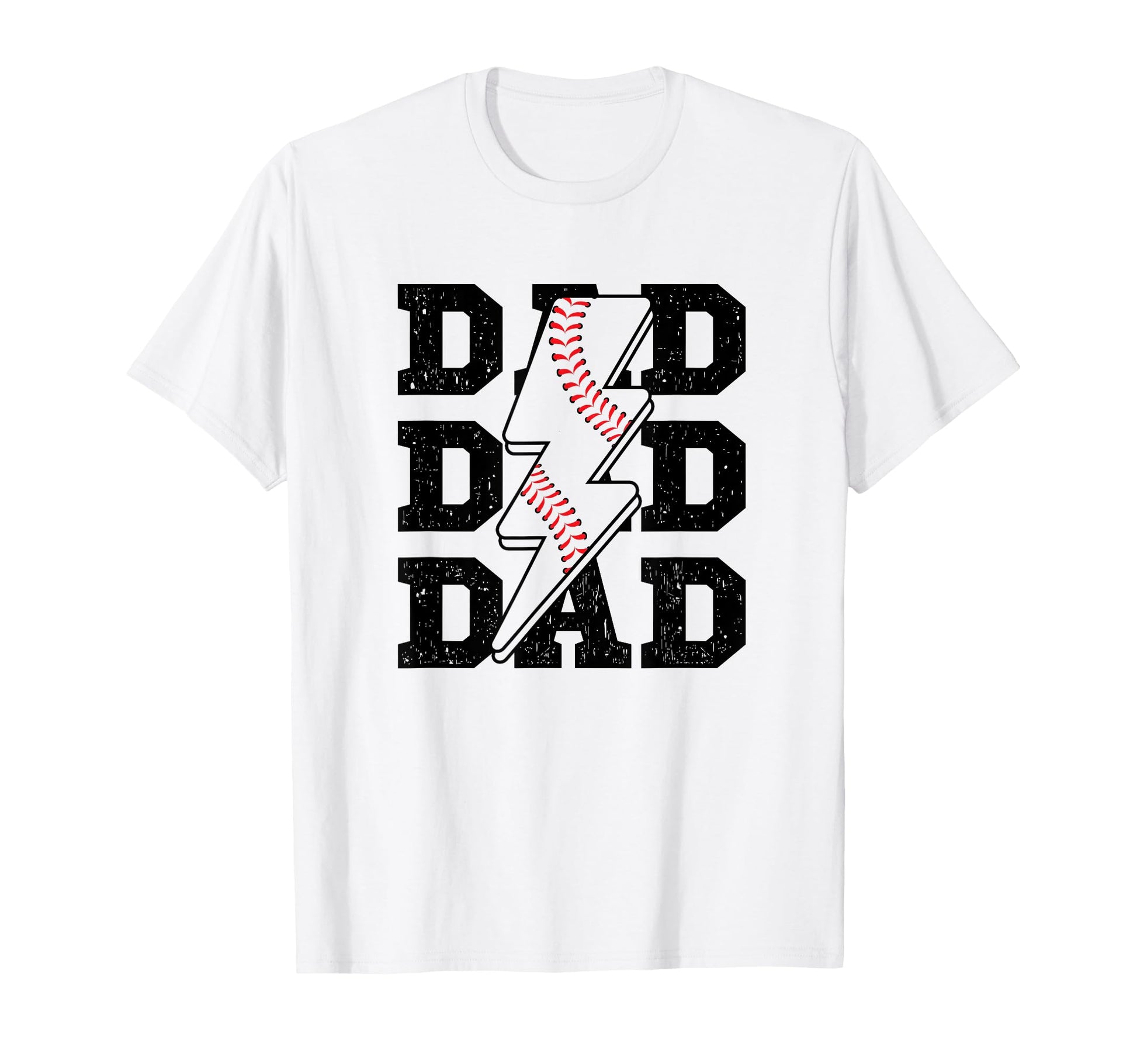 Baseball Dad Distressed Lightning T-Shirt - Streetwear Style Men Women - T-Shirt, Sweatshirt, Hoodie