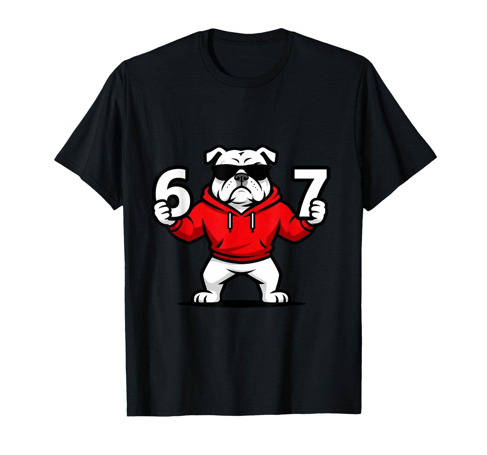 Fun Six Seven Meme Bulldogs Number 6 T-Shirt - Trendy Graphic for Adults - T-Shirt, Sweatshirt, Hoodie