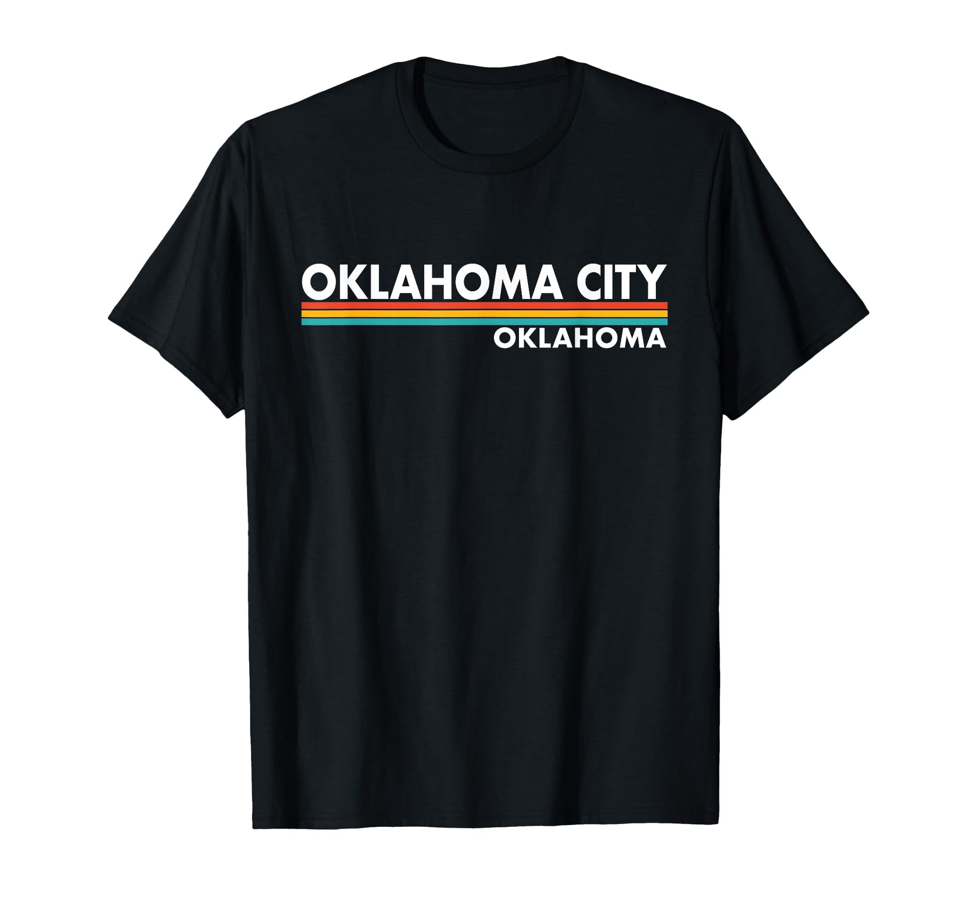 Oklahoma City Oklahoma Stripes T-Shirt - Novelty Apparel for Adults - T-Shirt, Sweatshirt, Hoodie