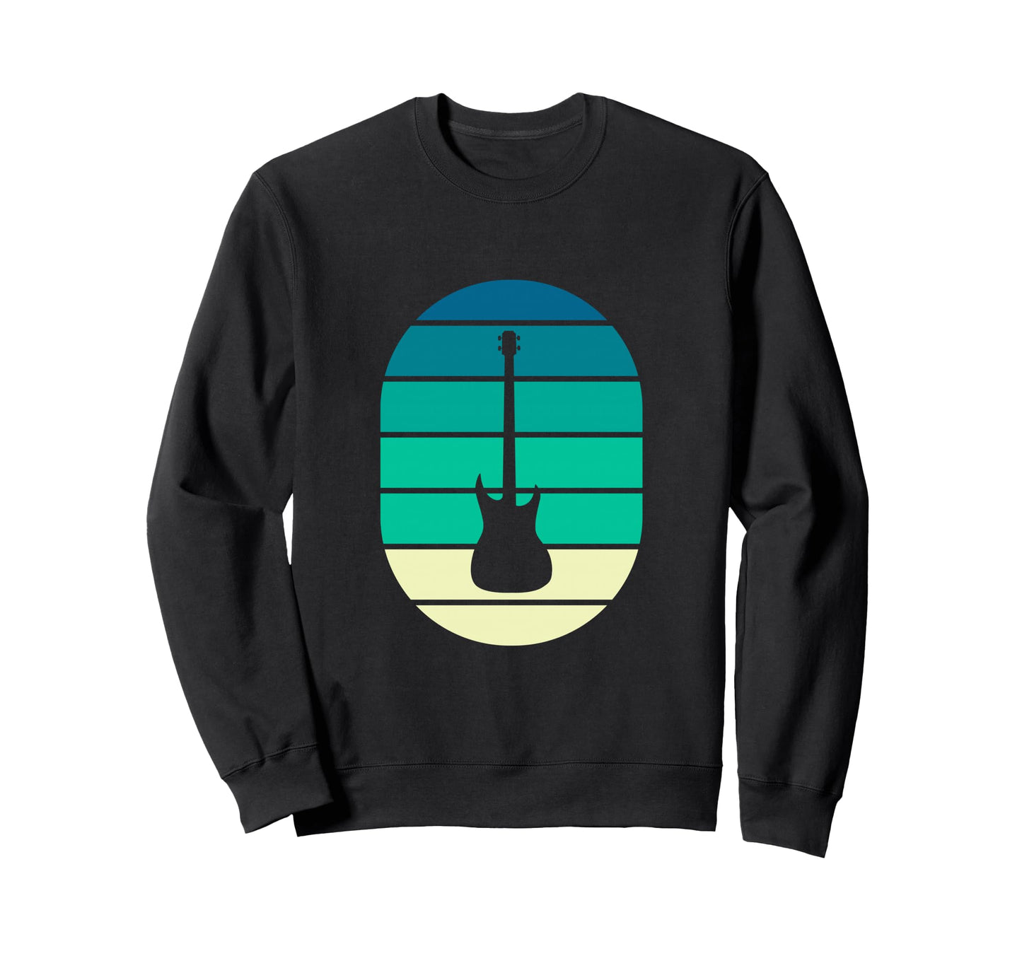 Rock Guitar Silhouette Ocean Sunset Sweatshirt - Streetwear Style Unisex - T-Shirt, Sweatshirt, Hoodie