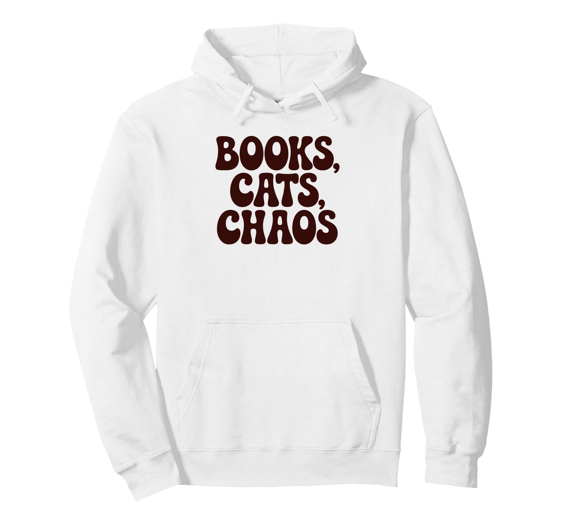 Books Cats Chaos Funny Phrase Hoodie - Custom Art Print Unisex - T-Shirt, Sweatshirt, Hoodie