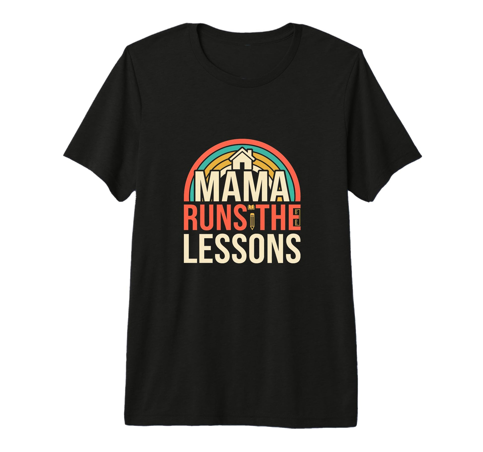 Mama Runs Lessons Homeschool Mom Tri Blend T-Shirt - Graphic Print Unisex - T-Shirt, Sweatshirt, Hoodie