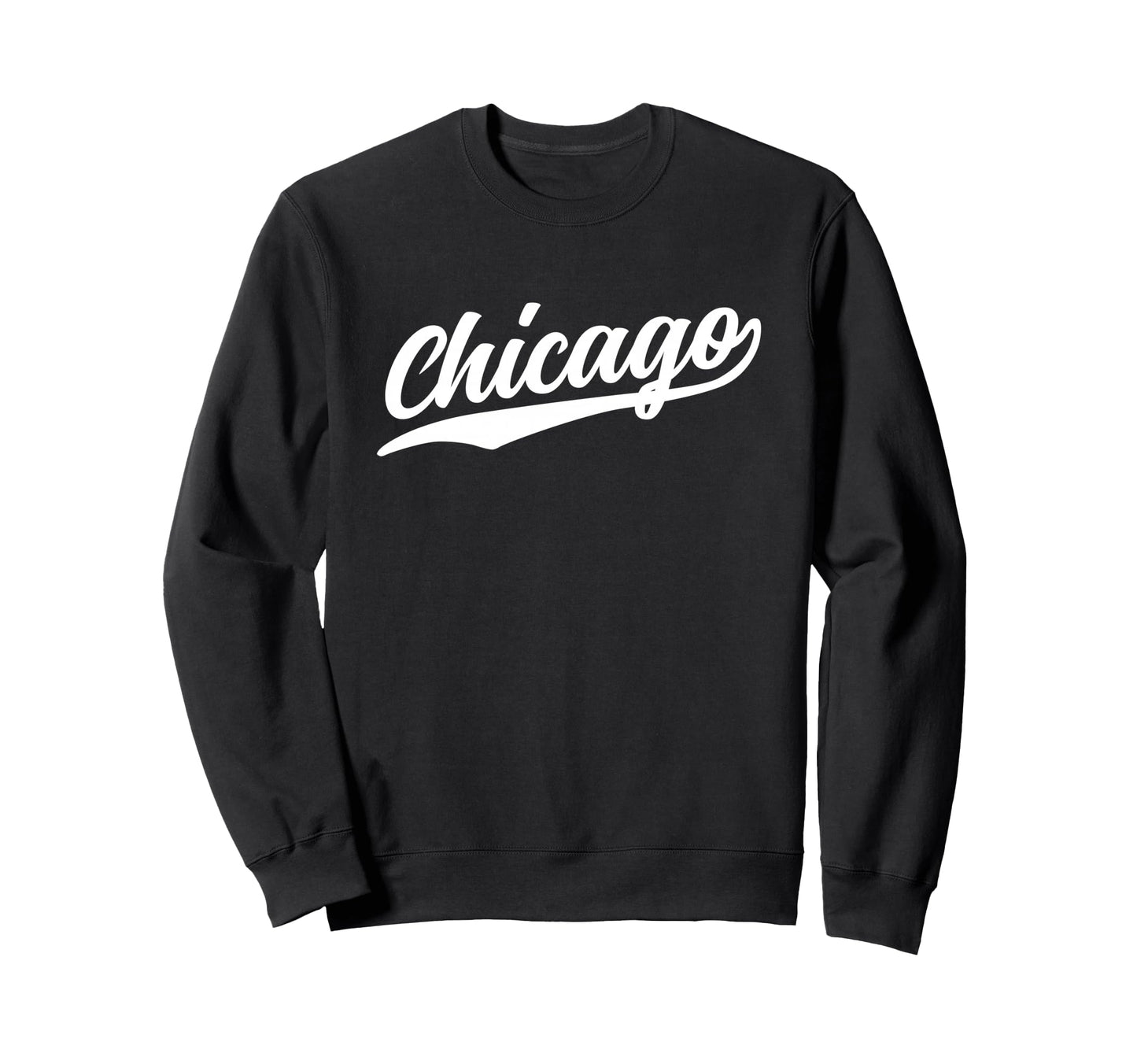 Chicago Illinois Script 1970S White Sweatshirt - Custom Art Print Unisex - T-Shirt, Sweatshirt, Hoodie
