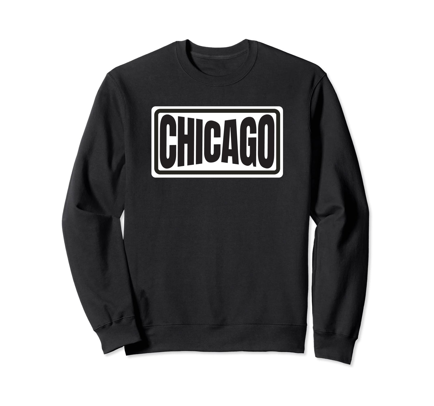 Fun Chicago White Black Light Grey Sweatshirt - Custom Art Print Unisex - T-Shirt, Sweatshirt, Hoodie
