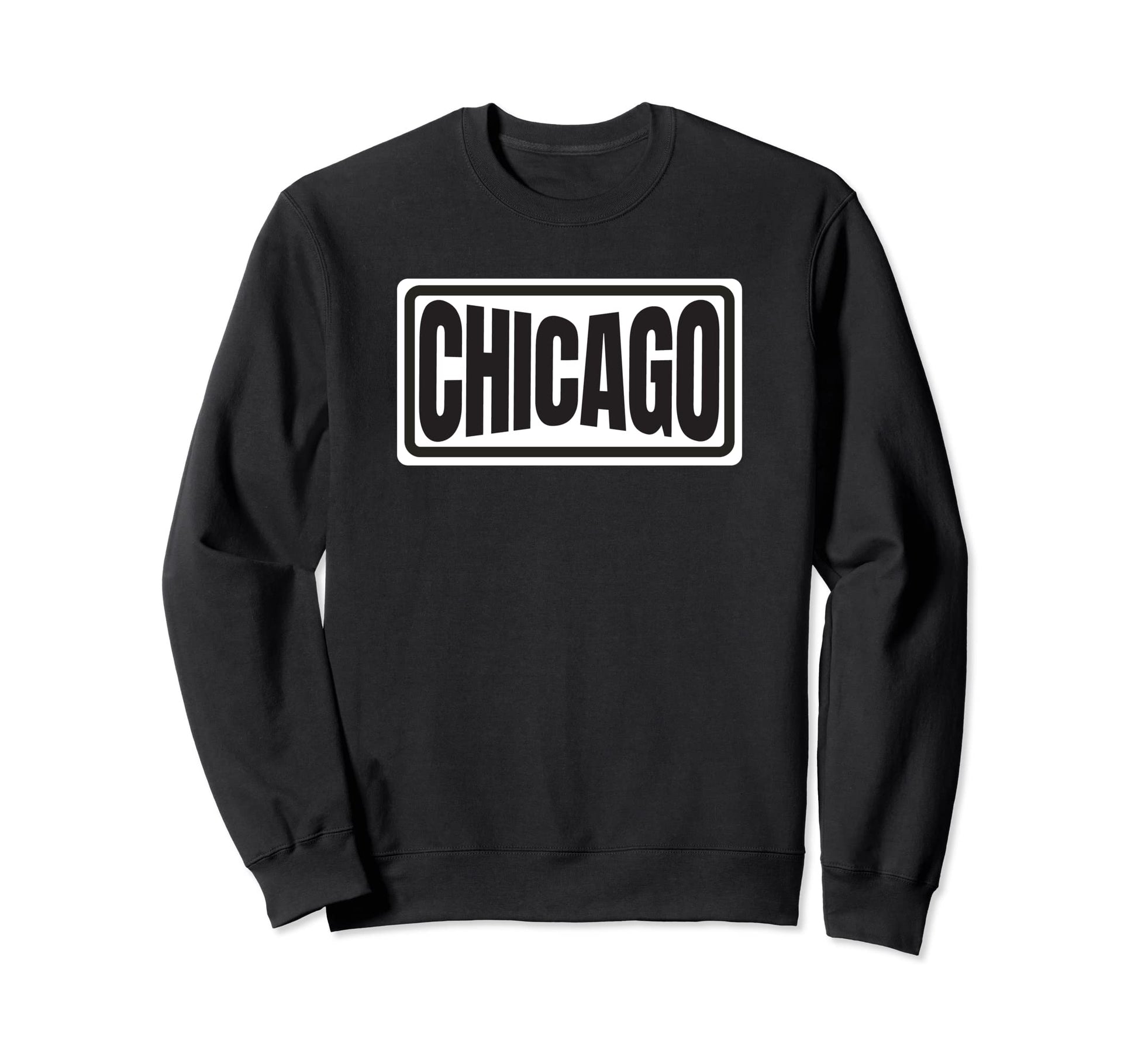 Fun Chicago White Black Light Grey Sweatshirt - Custom Art Print Unisex - T-Shirt, Sweatshirt, Hoodie