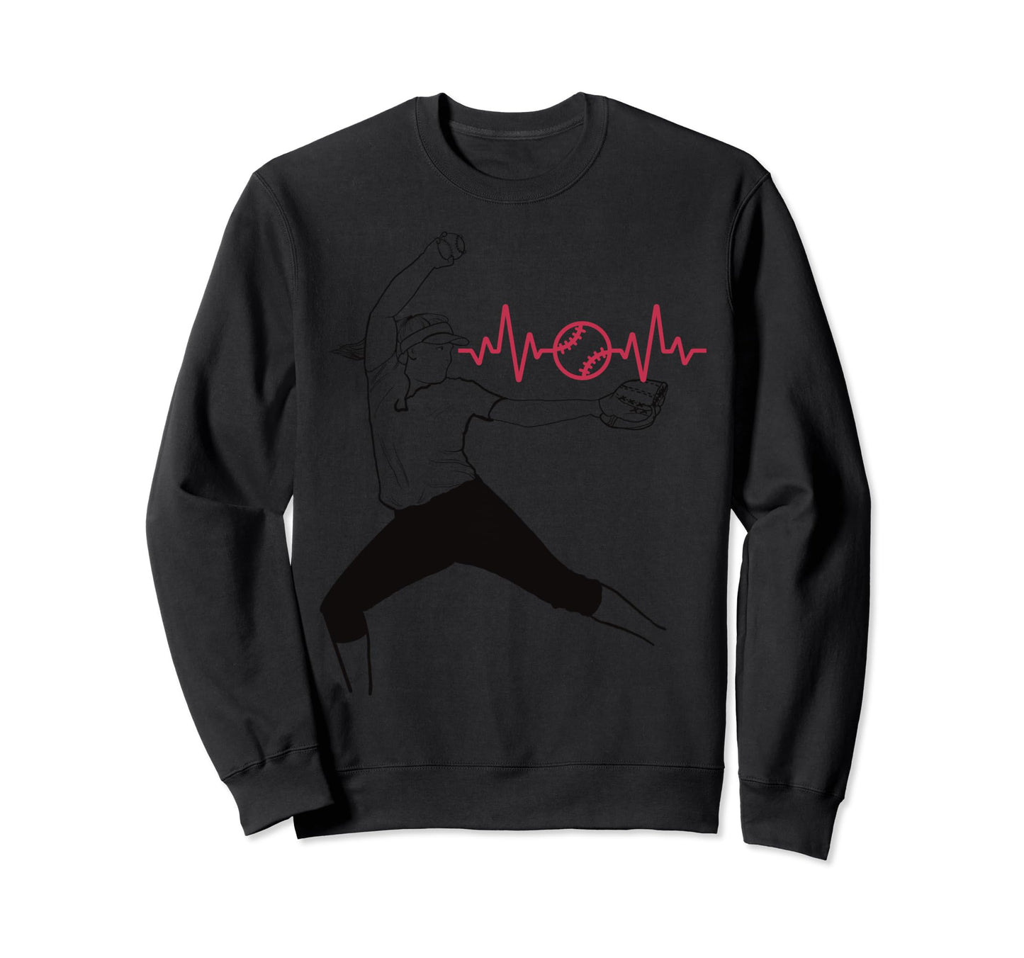 Womens Focused Baseball Sports Sweatshirt - Custom Art Print Men Women - T-Shirt, Sweatshirt, Hoodie