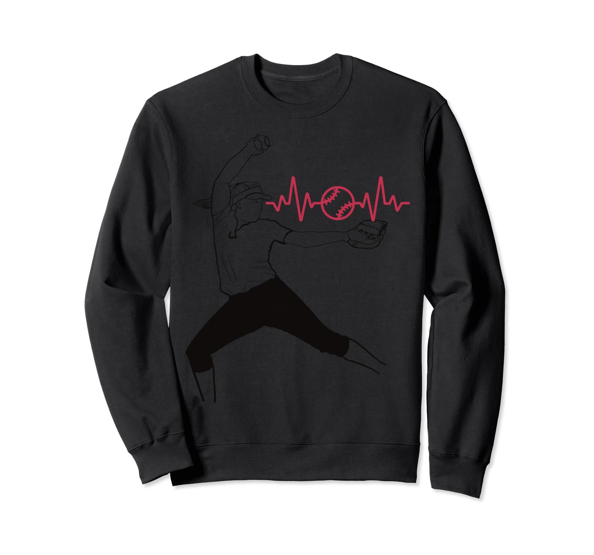 Womens Focused Baseball Sports Sweatshirt - Custom Art Print Men Women - T-Shirt, Sweatshirt, Hoodie
