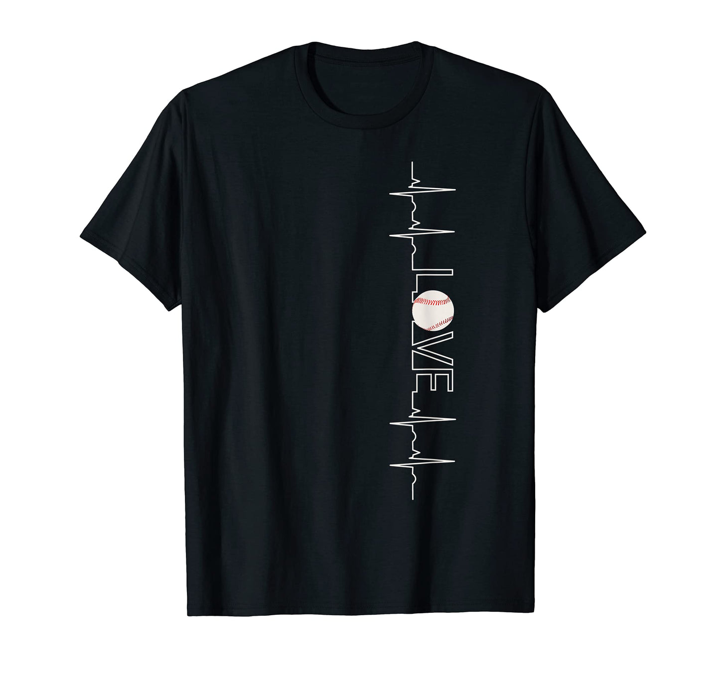 Love Heartbeat Ecg Baseball Sport Athlete T-Shirt - Custom Art Print Unisex - T-Shirt, Sweatshirt, Hoodie