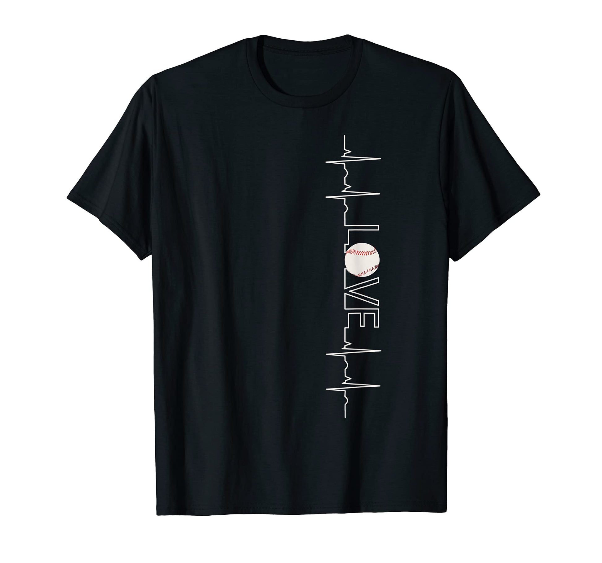 Love Heartbeat Ecg Baseball Sport Athlete T-Shirt - Custom Art Print Unisex - T-Shirt, Sweatshirt, Hoodie