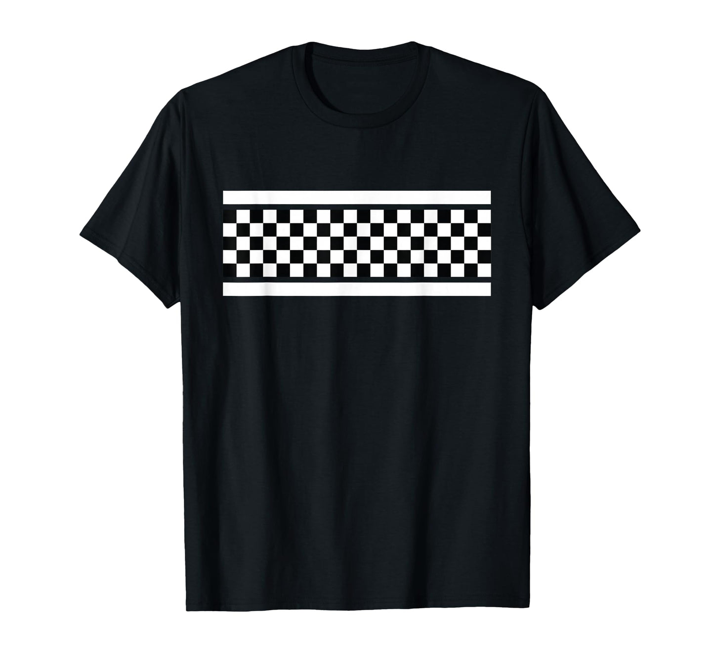 Checkered Black And White Pattern T-Shirt - Custom Art Print Unisex - T-Shirt, Sweatshirt, Hoodie