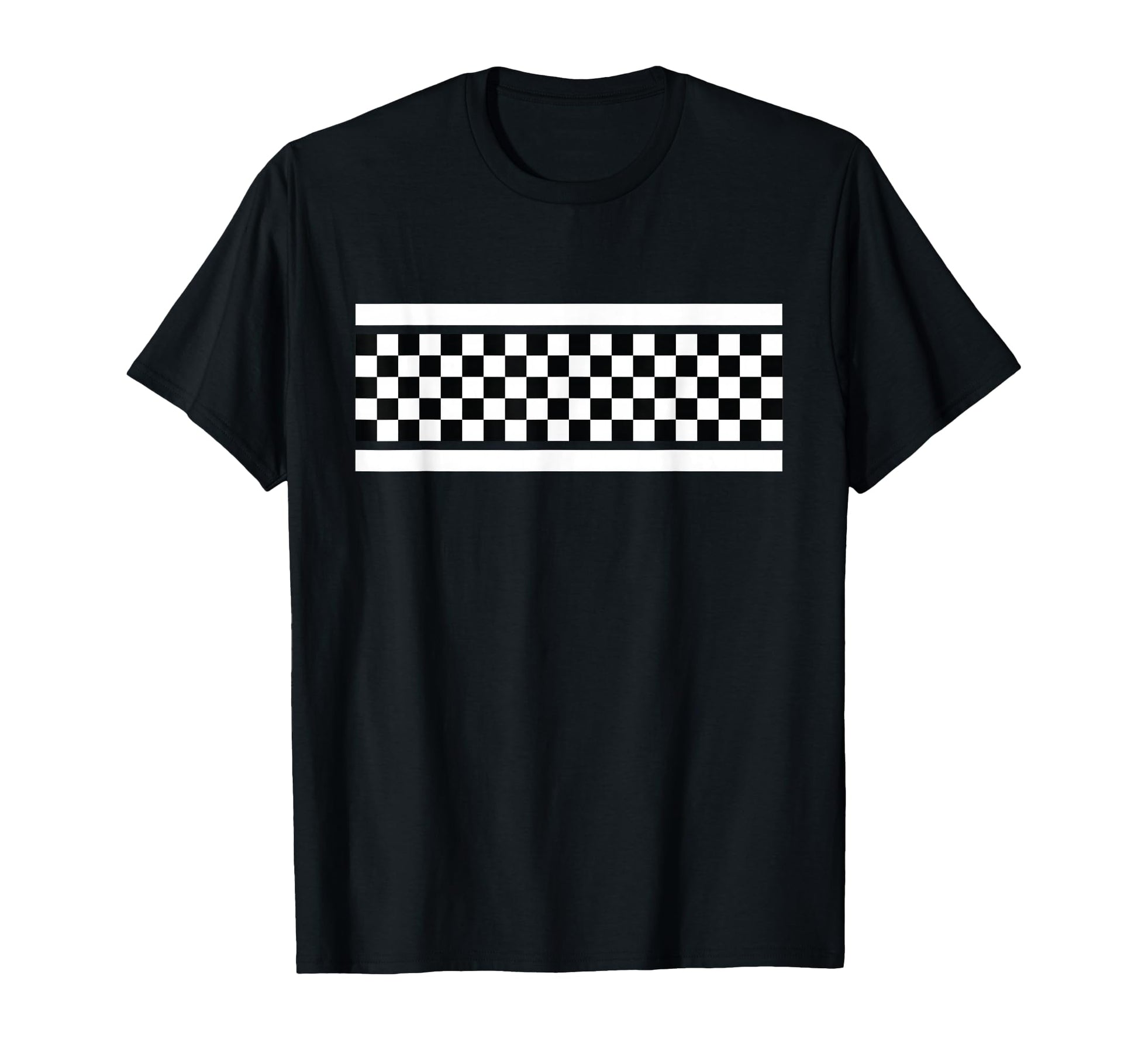 Checkered Black And White Pattern T-Shirt - Custom Art Print Unisex - T-Shirt, Sweatshirt, Hoodie