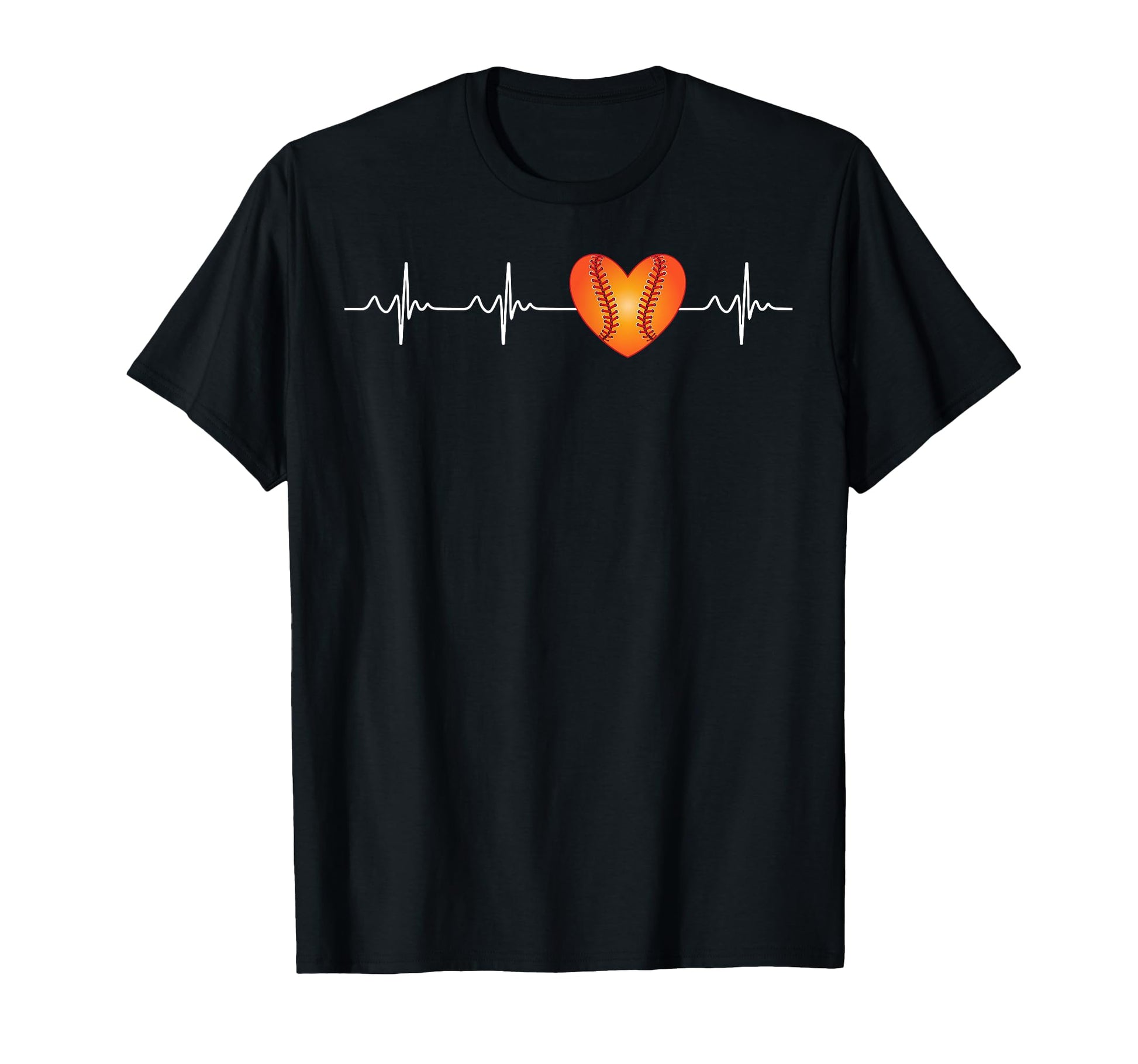 Baseball Heartbeat Line Player Fan T-Shirt - Novelty Apparel Unisex - T-Shirt, Sweatshirt, Hoodie