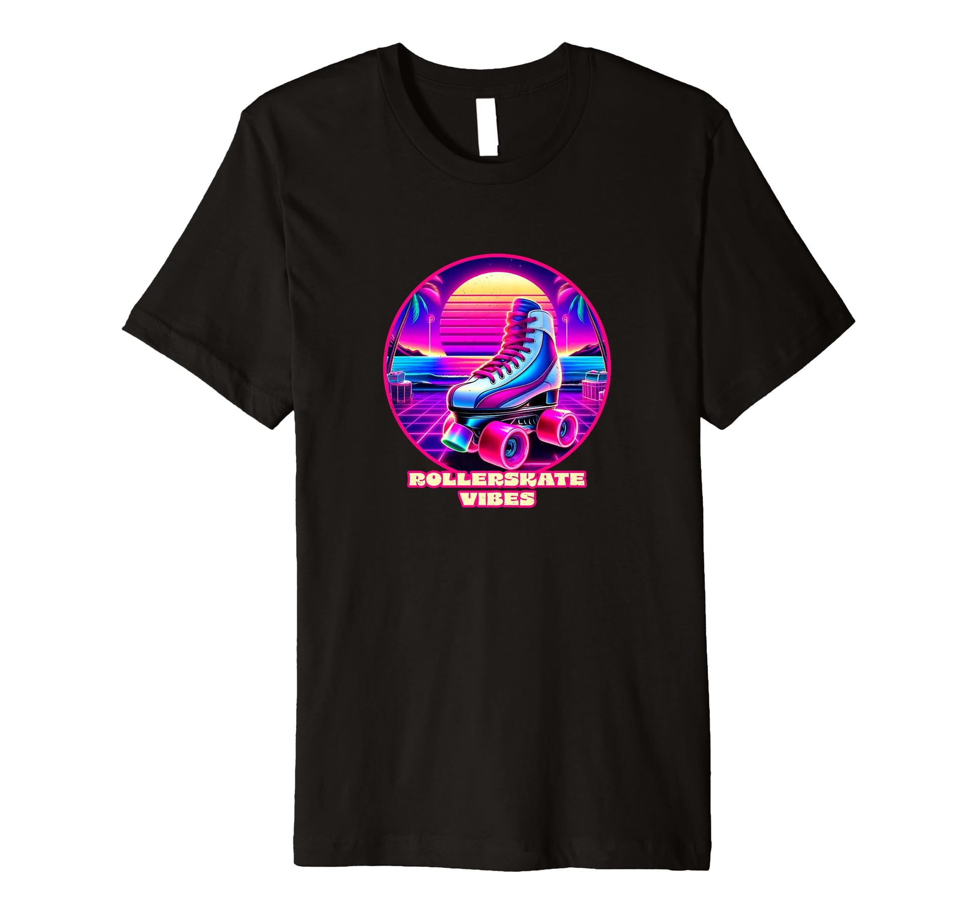 Rollerskate Vibes 1980S Synthwave T-Shirt - Aesthetic Graphic for Adults - T-Shirt, Sweatshirt, Hoodie