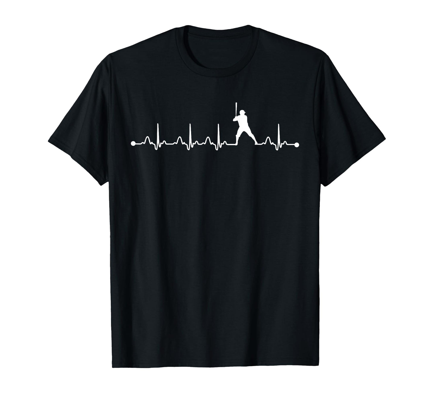 Baseball Heartbeat Ecg Baseball Player T-Shirt - Trendy Graphic for Adults - T-Shirt, Sweatshirt, Hoodie