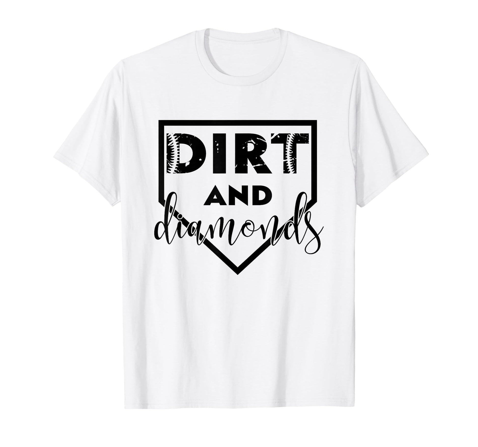 Dirt And Diamonds Baseball Lover Gift T-Shirt - Custom Art Print Men Women - T-Shirt, Sweatshirt, Hoodie