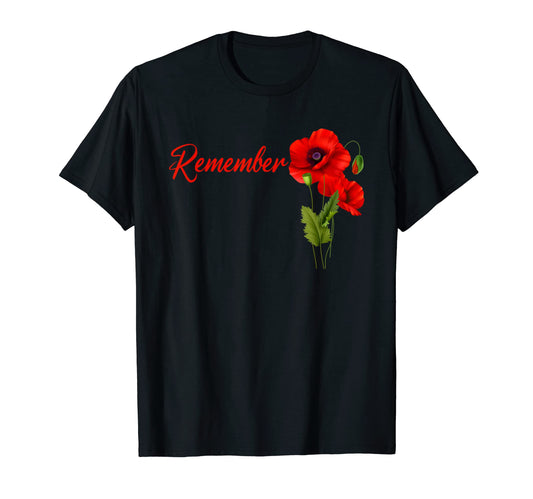 Awesome Red Poppy Flower Usa Memorial T-Shirt - Unique Graphic Men Women - T-Shirt, Sweatshirt, Hoodie