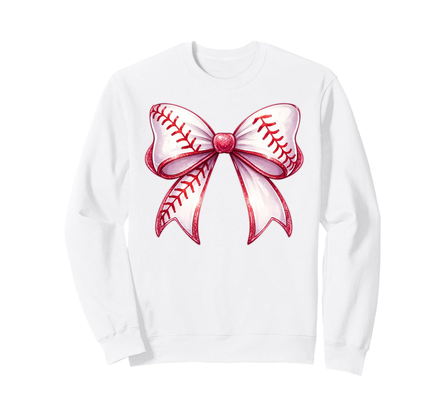 Baseball Bow Baseball Mom Mama Sweatshirt - Graphic Print for Adults - T-Shirt, Sweatshirt, Hoodie