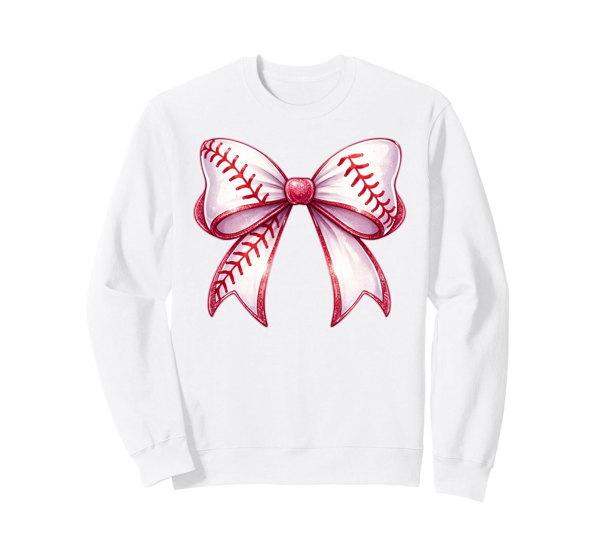 Baseball Bow Baseball Mom Mama Sweatshirt - Graphic Print for Adults - T-Shirt, Sweatshirt, Hoodie