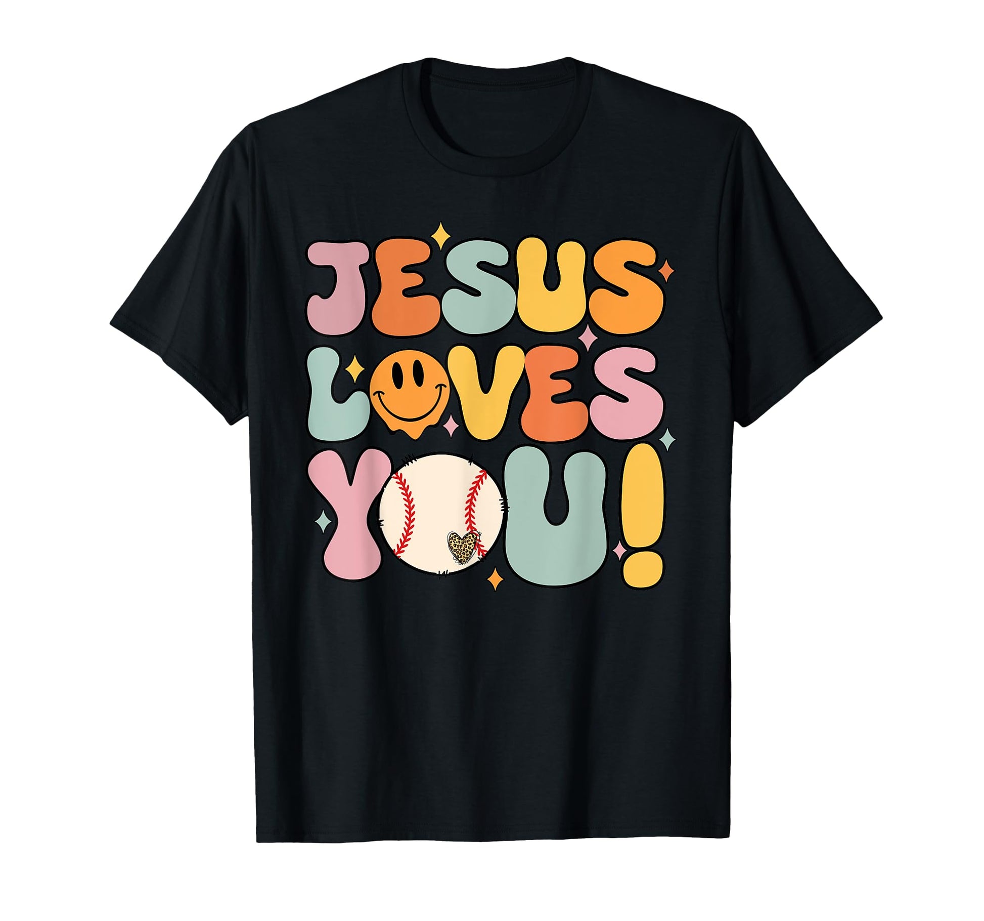 Christian Jesus Loves You Baseball T-Shirt - Minimalist Print for Adults - T-Shirt, Sweatshirt, Hoodie