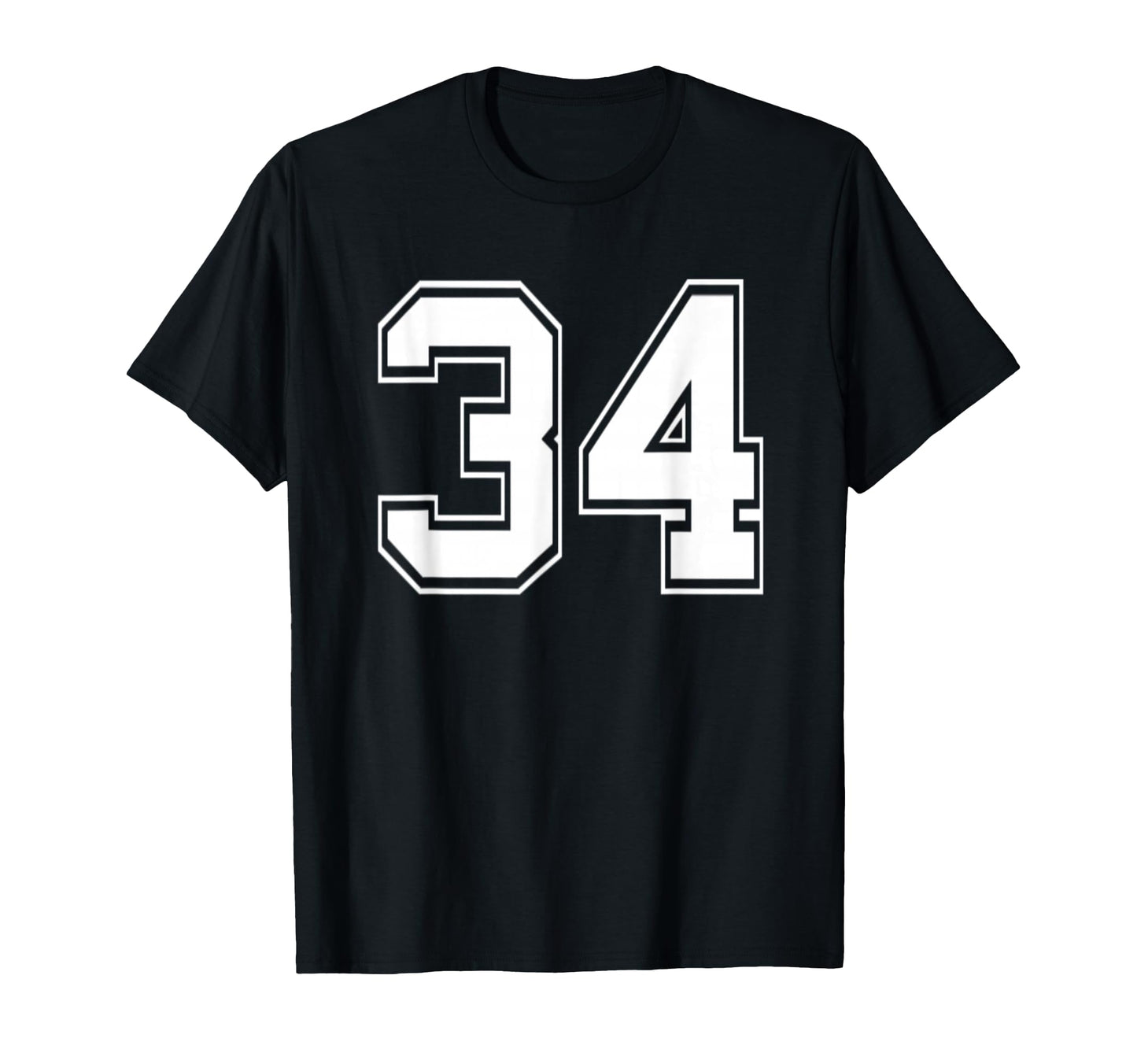 Number 34 Baseball Football Soccer T-Shirt - Fun Novelty Design Unisex - T-Shirt, Sweatshirt, Hoodie