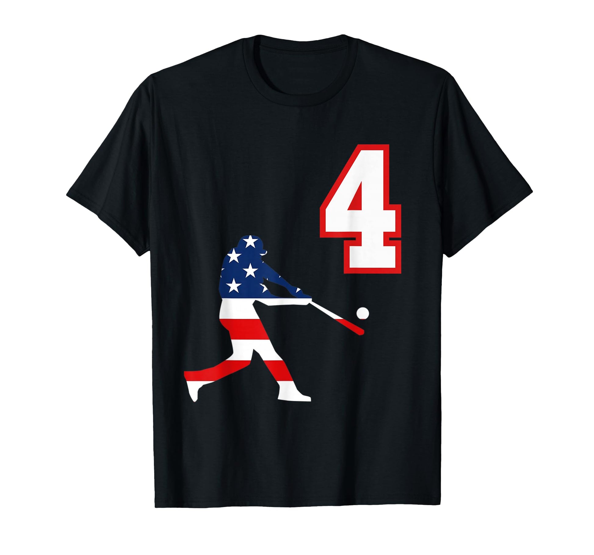 Baseball Player Number 4 American T-Shirt - Fun Novelty Design Men Women - T-Shirt, Sweatshirt, Hoodie