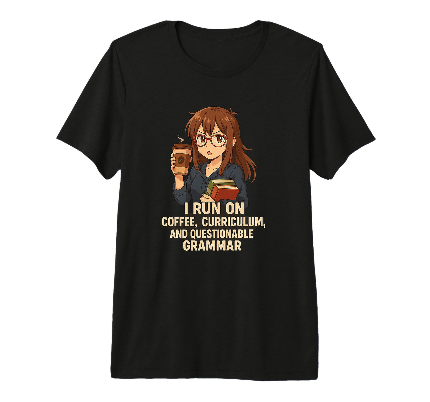 I Run Coffee Curriculum And Grammar T-Shirt - Minimalist Print Men Women - T-Shirt, Sweatshirt, Hoodie