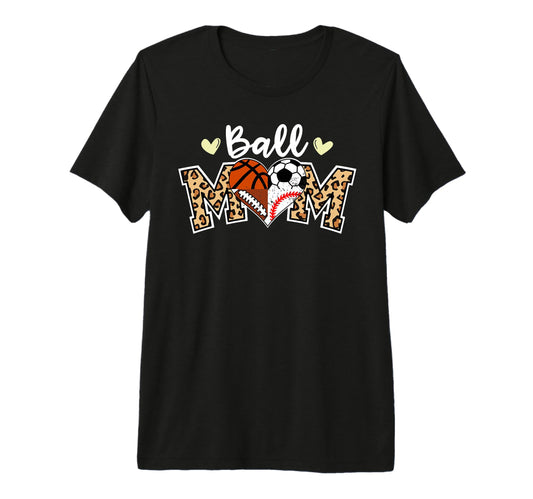 Ball Mom Leopard Soccer Football T-Shirt - Unique Graphic Men Women - T-Shirt, Sweatshirt, Hoodie