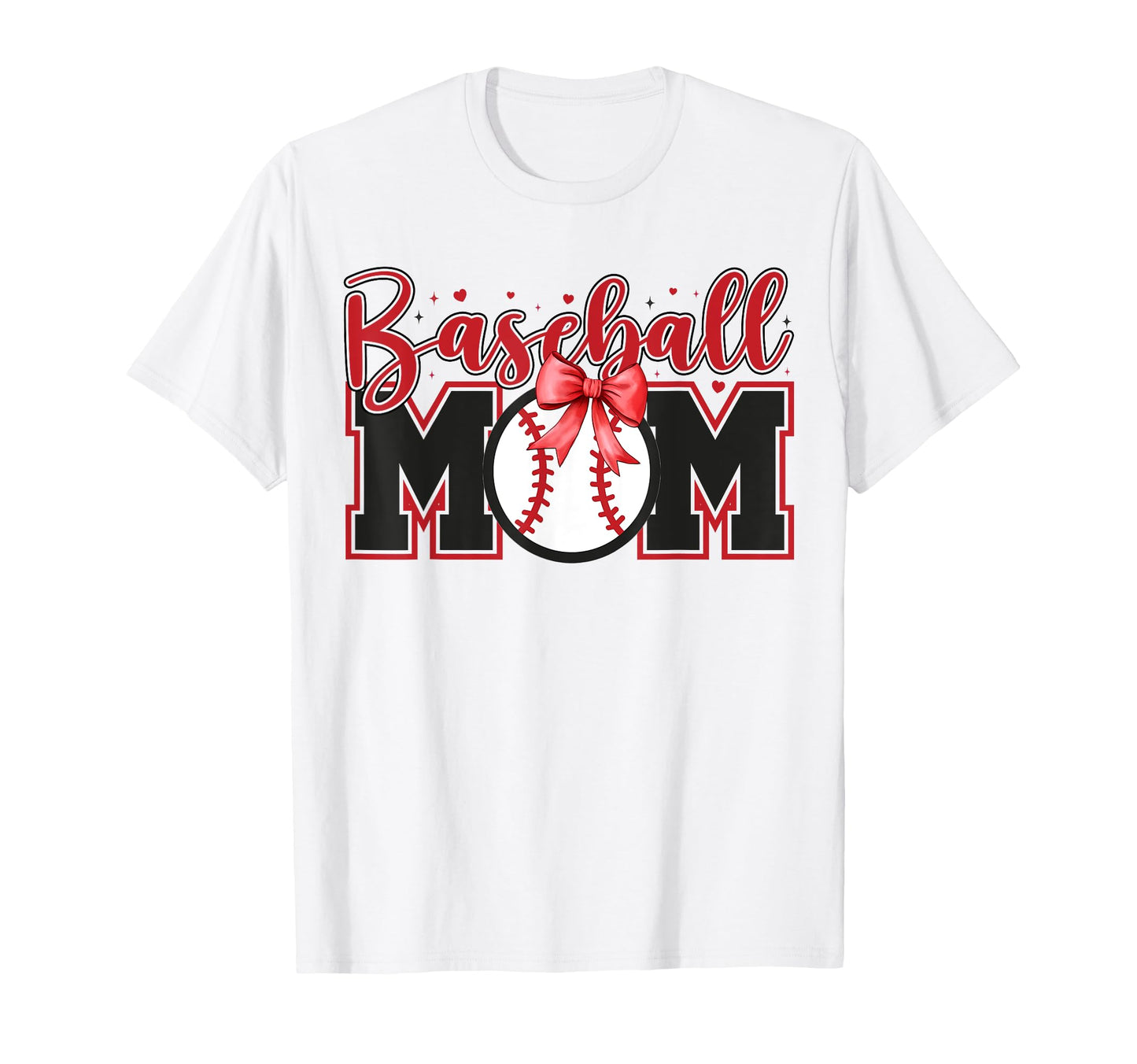 Baseball Mom Coquette Bow Gameday T-Shirt - Custom Art Print Unisex - T-Shirt, Sweatshirt, Hoodie