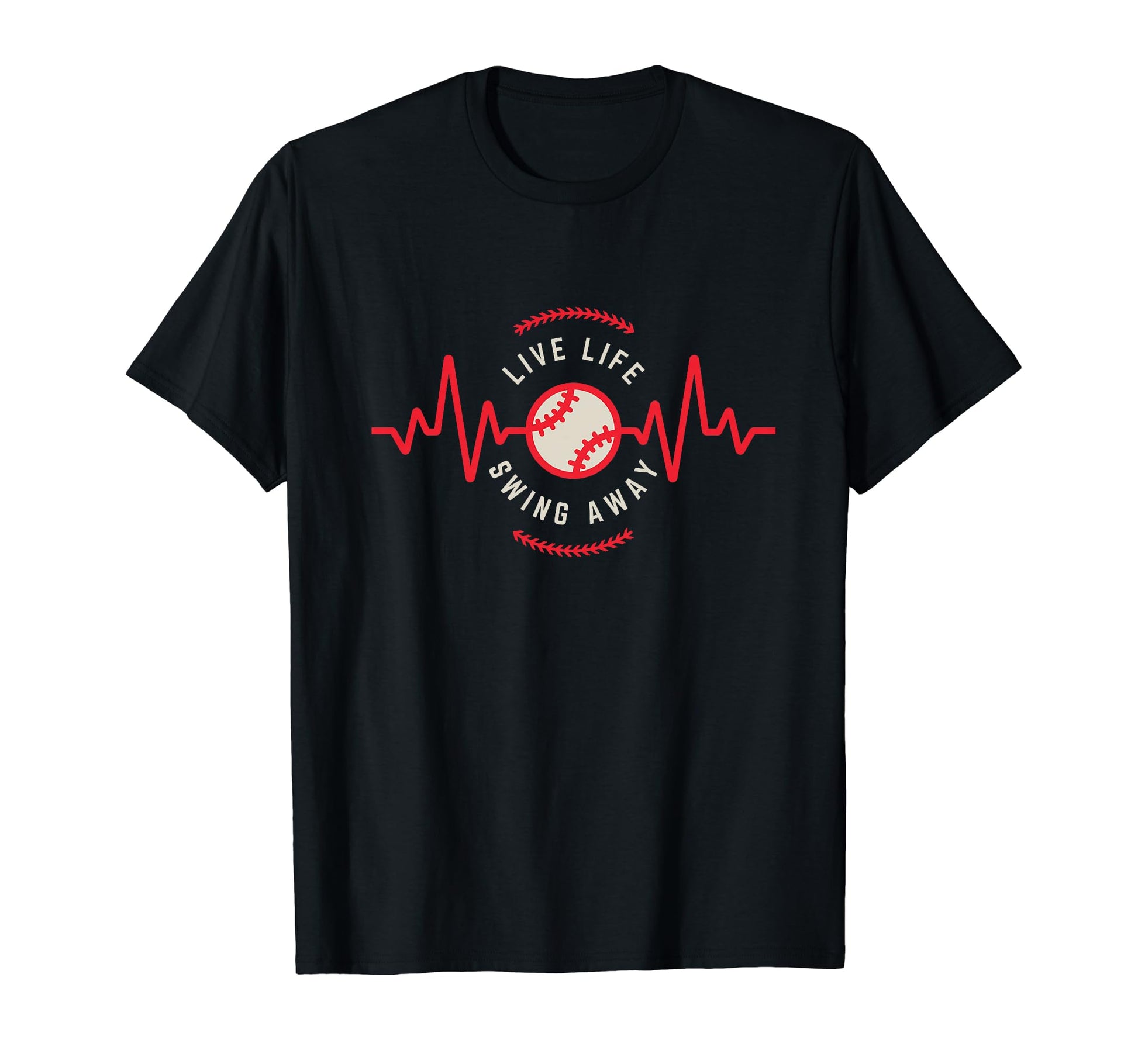 Live Life Swing Away Baseball T-Shirt - Casual Everyday Wear Men Women - T-Shirt, Sweatshirt, Hoodie
