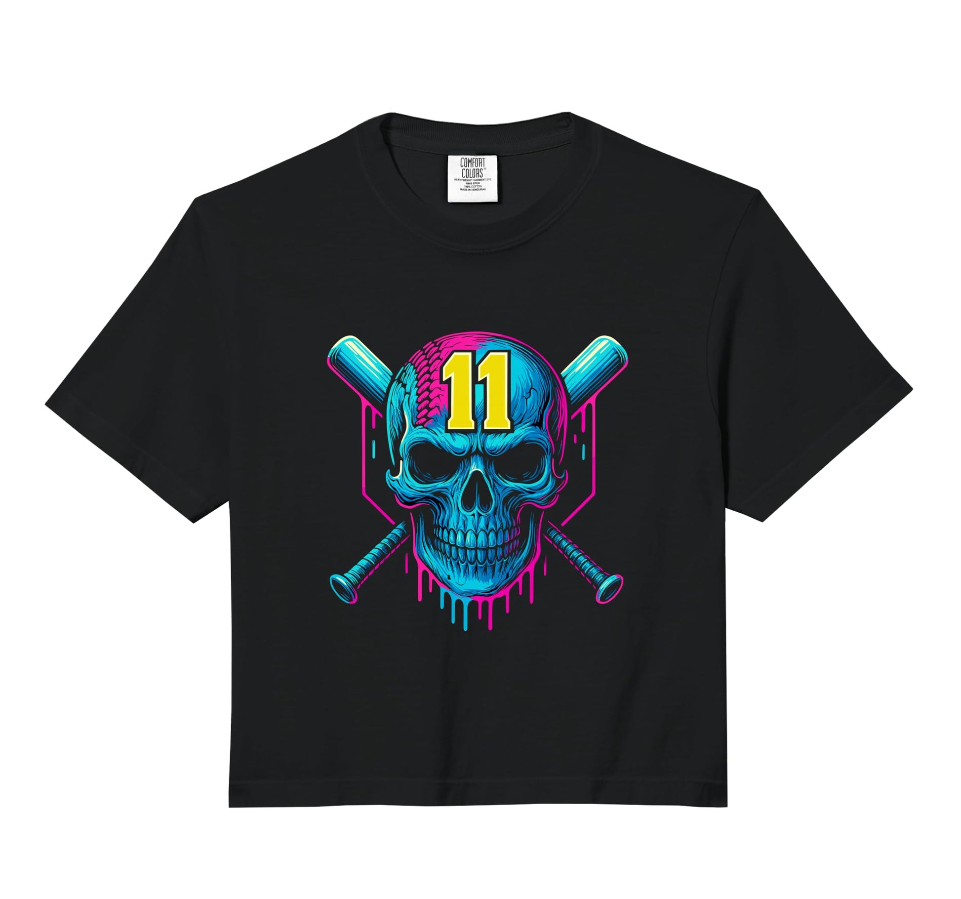 Baseball Skull Drip 11Th Birthday Sweatshirt - Minimalist Print for Adults - T-Shirt, Sweatshirt, Hoodie