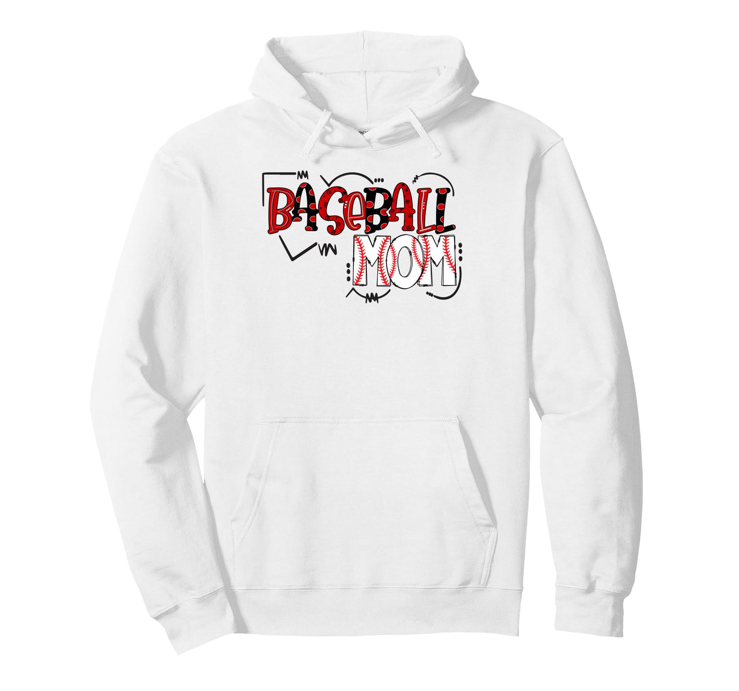 Mom Squad Leopard Baseball Mother Sport Hoodie - Trendy Graphic Unisex - T-Shirt, Sweatshirt, Hoodie