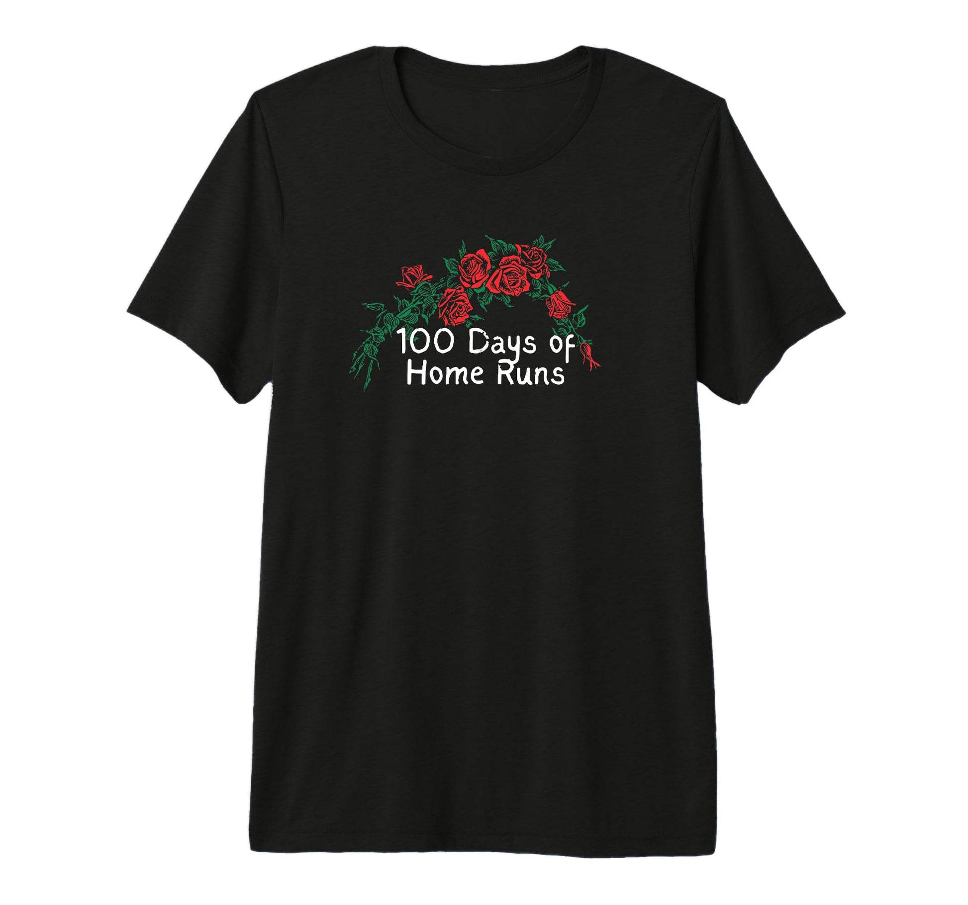 Funny Red Roses 100 Days Home Runs Tri T-Shirt - Unique Graphic Men Women - T-Shirt, Sweatshirt, Hoodie