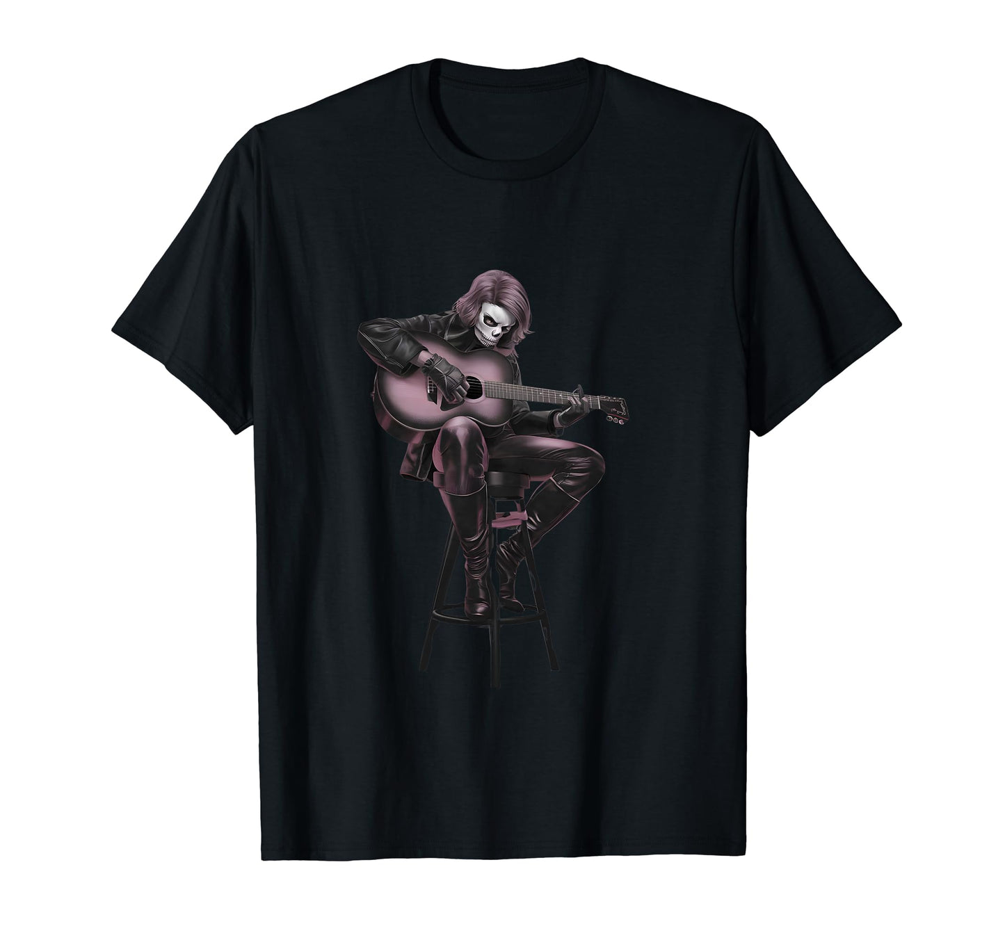 Iconic Rock Star Guitarist Sitting T-Shirt - Fun Novelty Design Men Women - T-Shirt, Sweatshirt, Hoodie