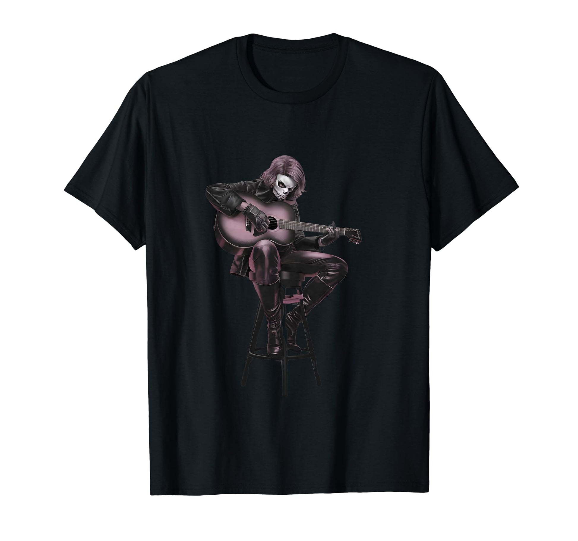 Iconic Rock Star Guitarist Sitting T-Shirt - Fun Novelty Design Men Women - T-Shirt, Sweatshirt, Hoodie