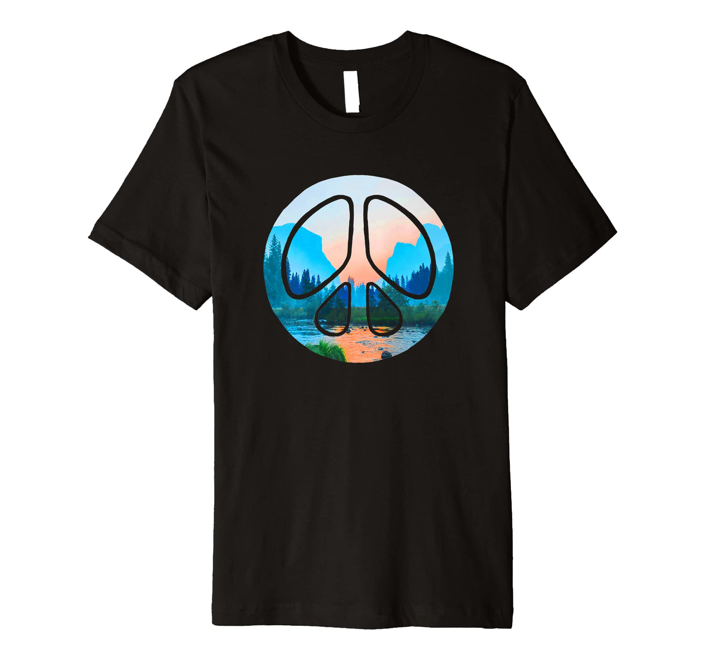 Yosemite National Park Peace Sign Half Dome T-Shirt - Graphic Print Unisex - T-Shirt, Sweatshirt, Hoodie