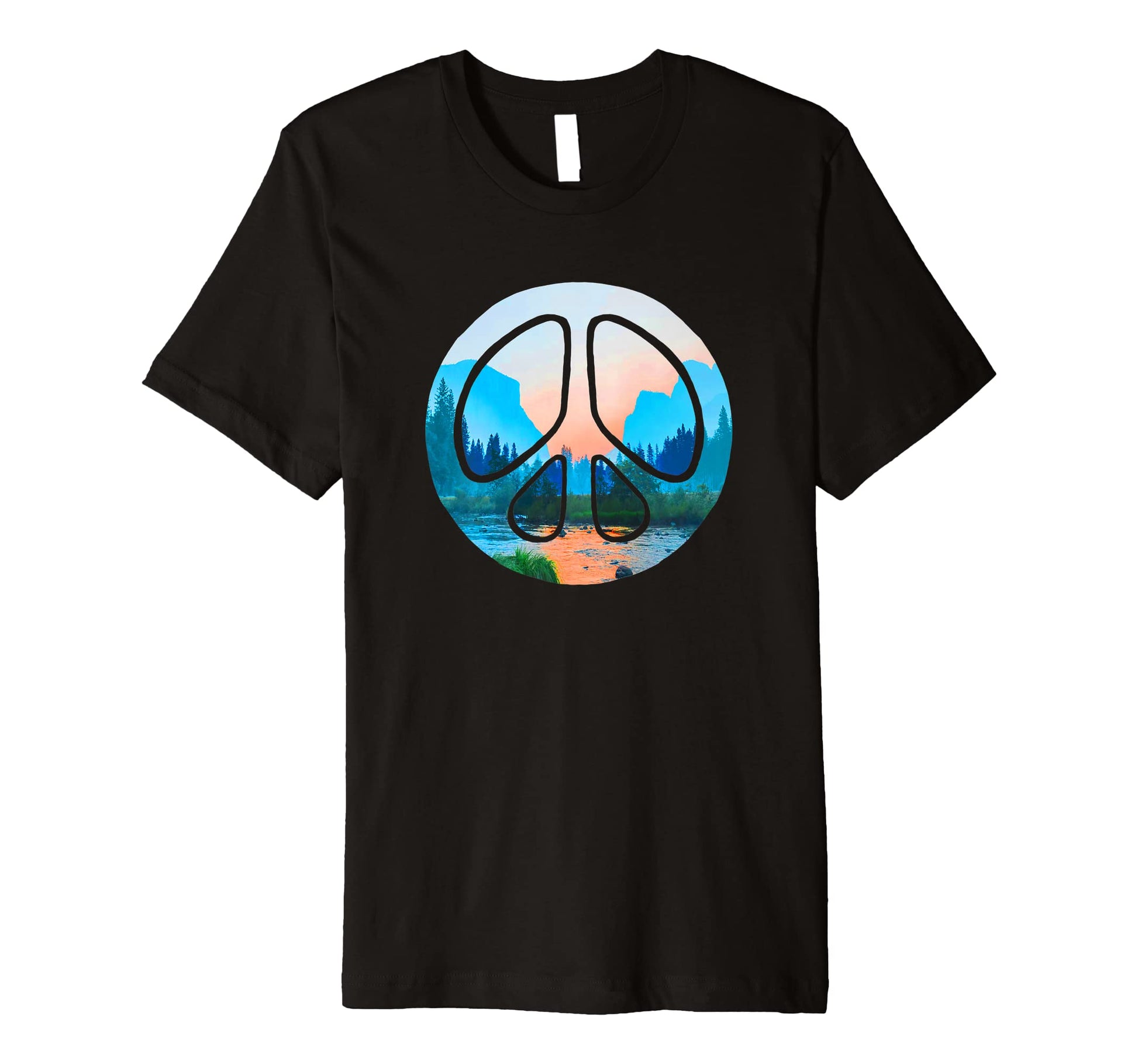Yosemite National Park Peace Sign Half Dome T-Shirt - Graphic Print Unisex - T-Shirt, Sweatshirt, Hoodie